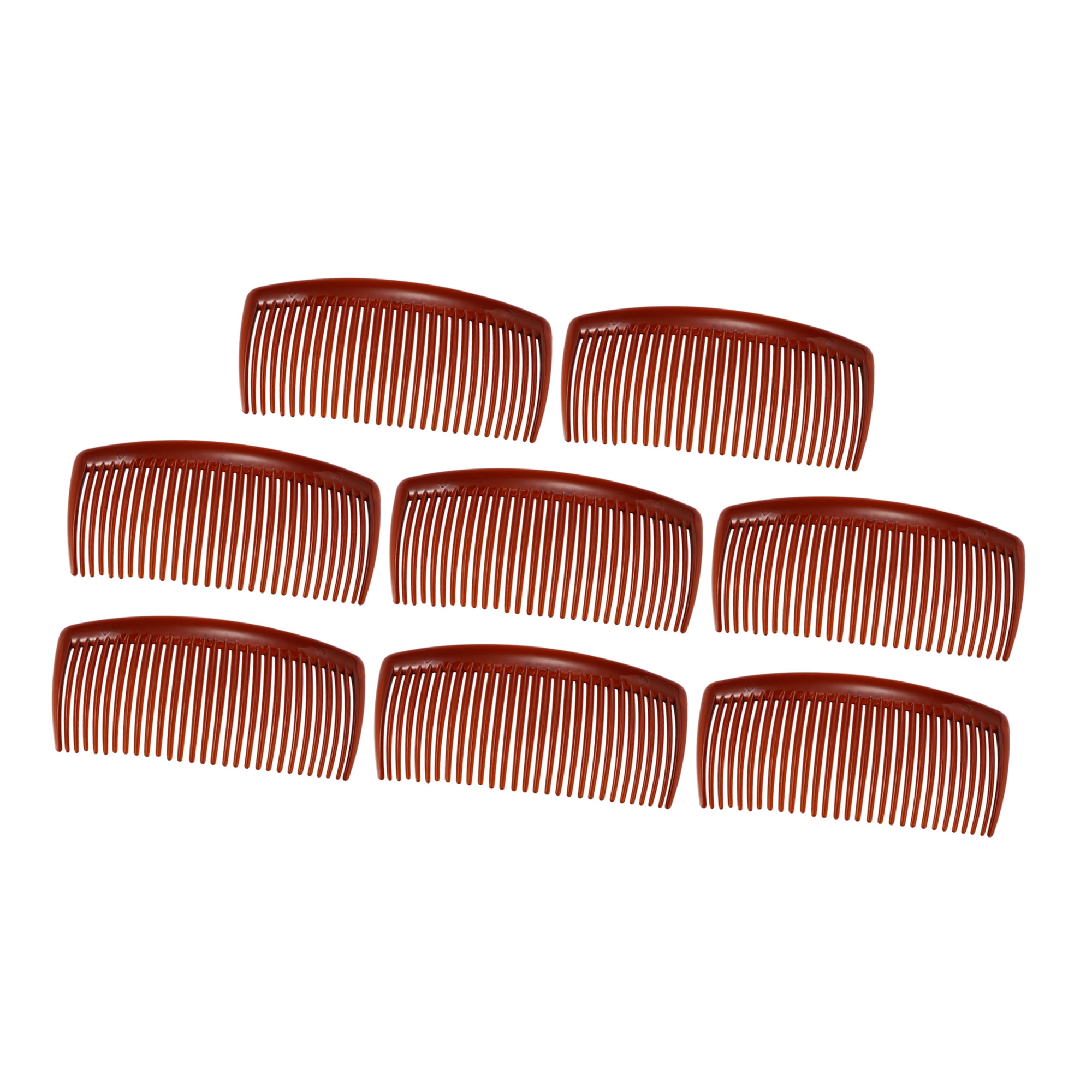 Unique Bargains Classic Side Clip Hair Comb Teeth Hair Combs Hair Clip Comb Plastic Brown