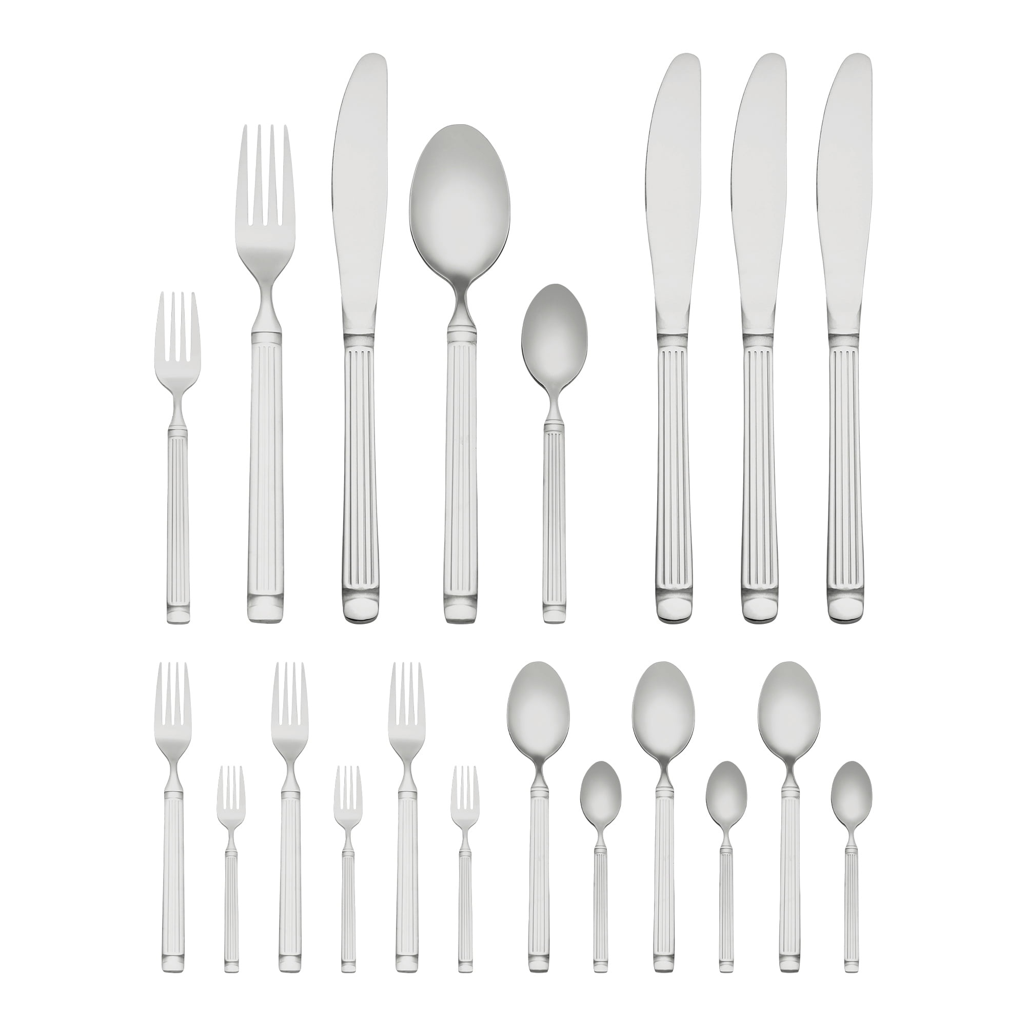 Unique Bargains Classic Stainless Steel Flatware Sets for Multiple Uses Silver 20pcs