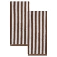thumbnail image 1 of Unique Bargains Striped Cotton Ultra Plush Quick Dry Hand Towels Brown 2pcs 29" x 13", 1 of 8