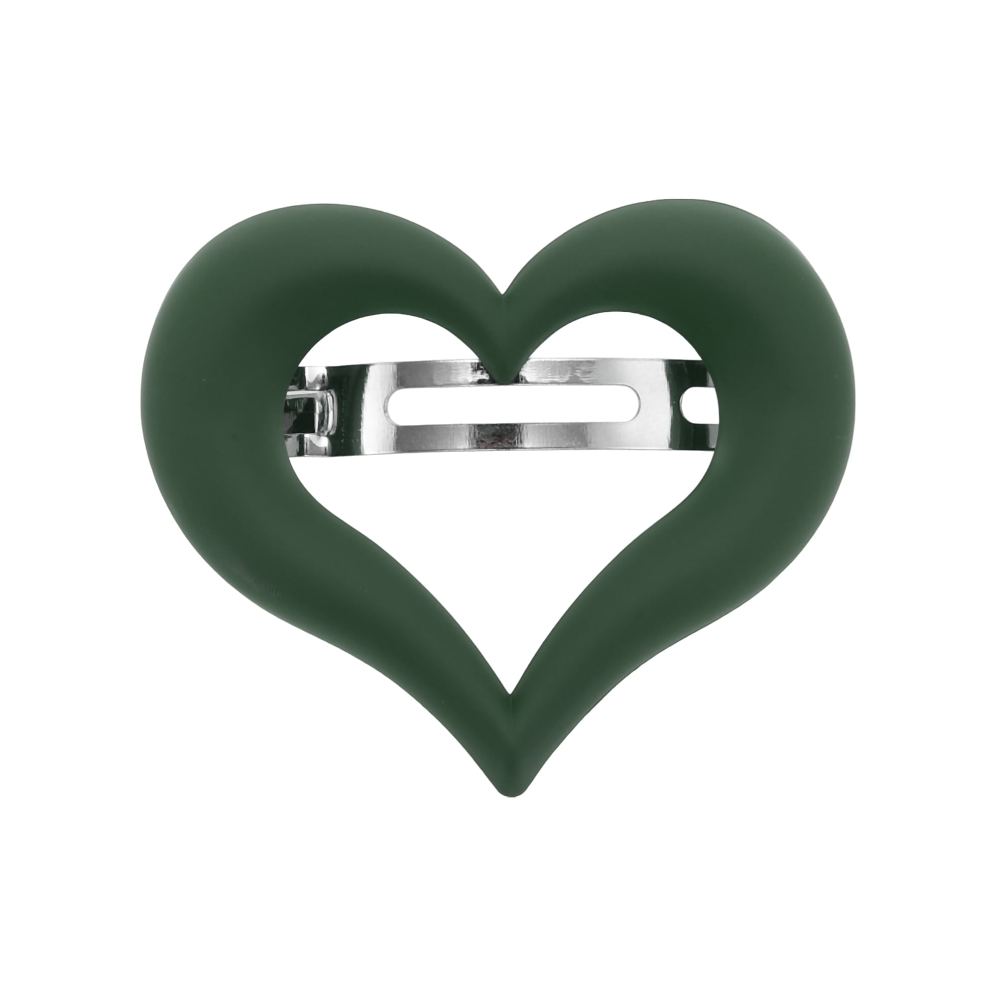 Unique Bargains Classic Unique Design Heart Hairdo Clips Green