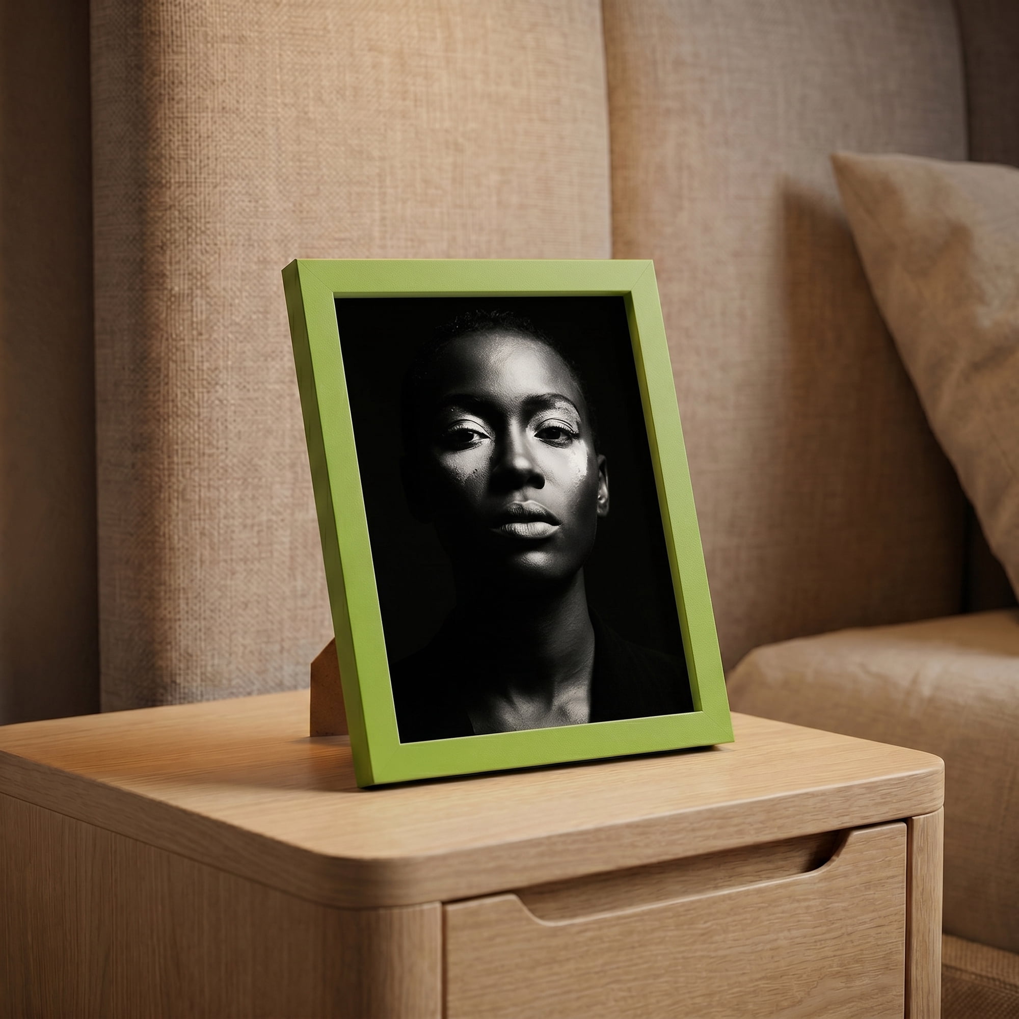 Unique Bargains Classic Wood Wall Mounting Picture Frame Green 4" x 5"