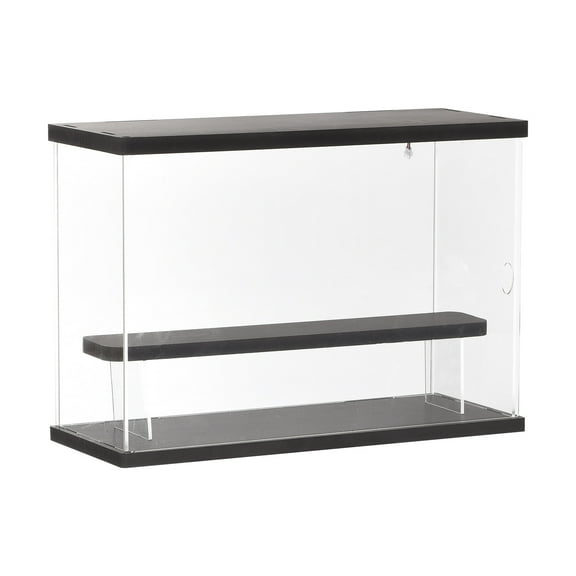 Uxcell Clear Acrylic Display Case with LED Light 1 Tier Dustproof Display Boxes for Collectibles Black