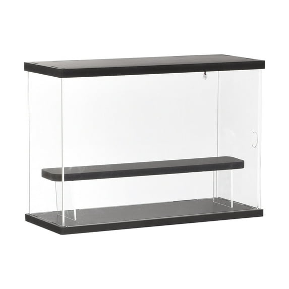 Uxcell Clear Acrylic Display Case with LED Light 1 Tier Dustproof Display Boxes for Collectibles Black