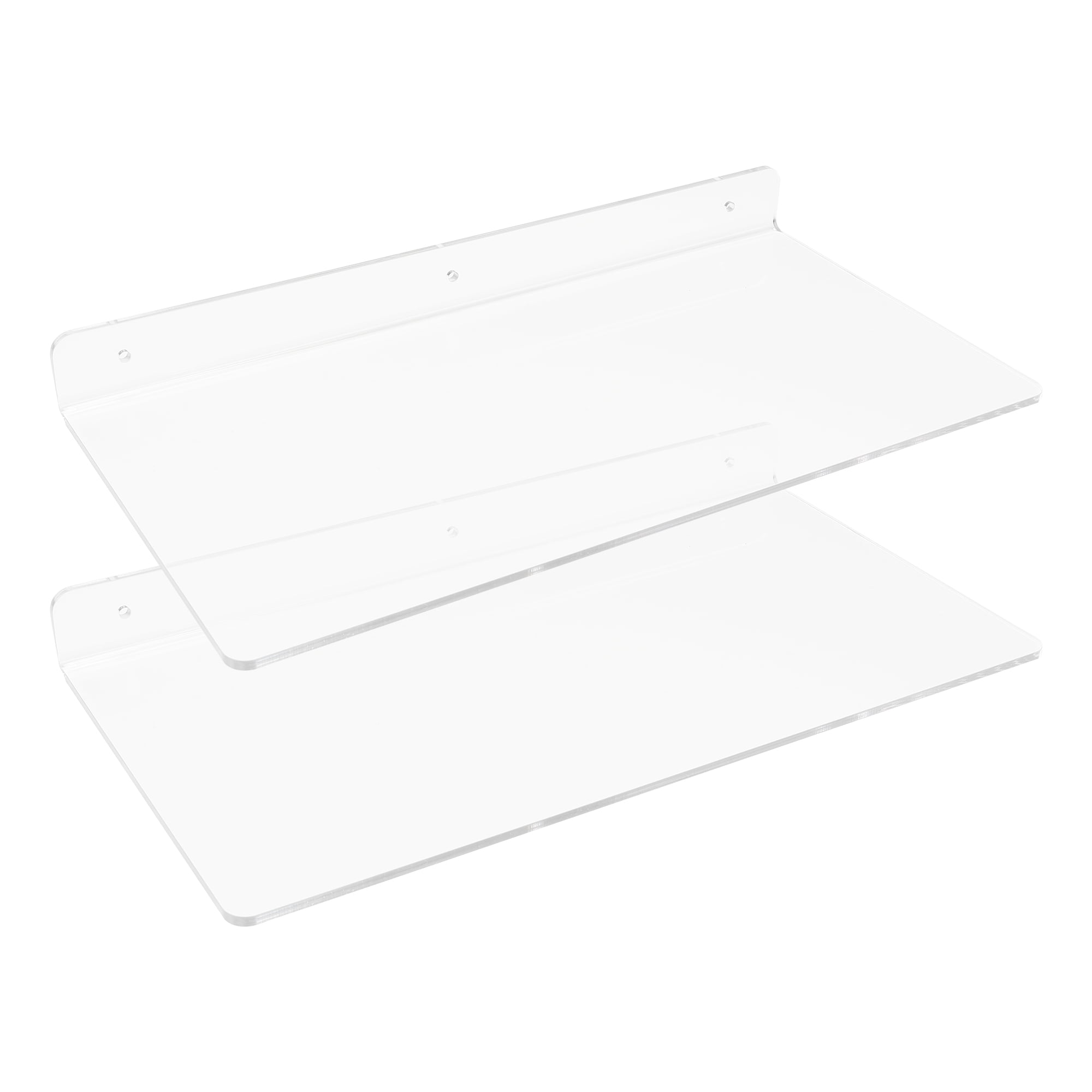 Unique Bargains Clear Acrylic Floating Shelves Acrylic Shelves for Bathroom Bedroom Wall 15.7" x 7.9" x 2" 2