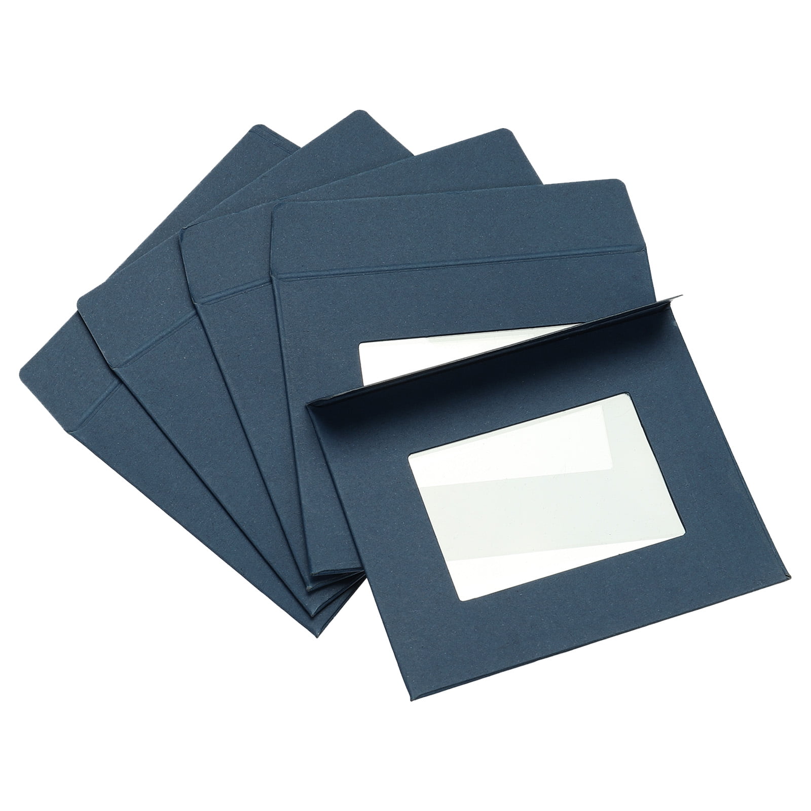 Unique Bargains Clear Double Sided Mailing Photos Full Face Window Envelopes Blue