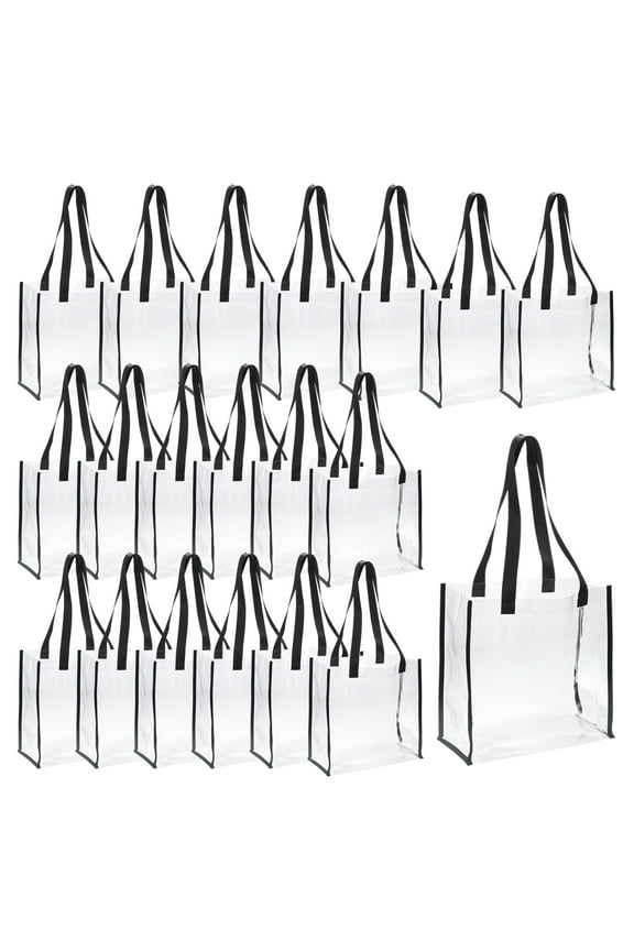 Clear HandBags Transparent Plastic Tote Bag Reusable Beach Bag with Handle 20