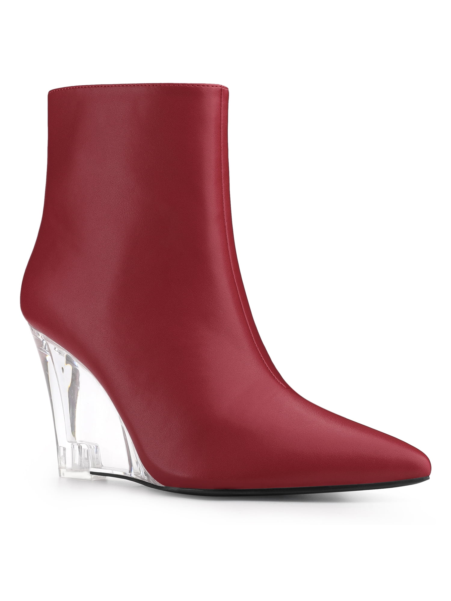 Clear pointed toe clearance booties