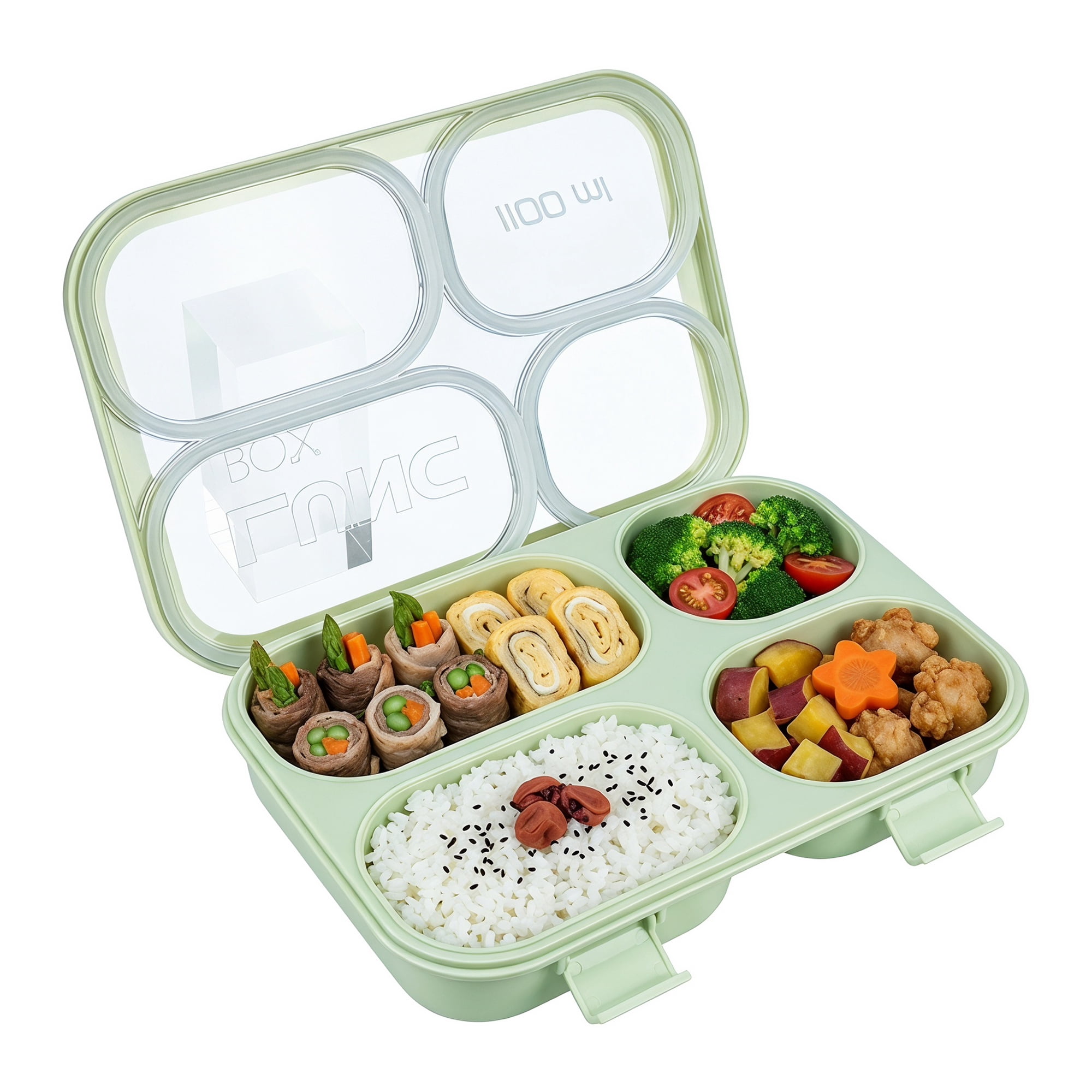 Unique Bargains Clear Lid Leak Resistant Meal Lunch Bento Box for Work Green-2