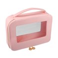 thumbnail image 1 of Unique Bargains Clear Makeup Bag Cosmetic Travel Bag Make Up Brush Organizer Case Transparent for Women Pink, 1 of 7