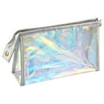 thumbnail image 1 of Unique Bargains Clear Makeup Bags Transparent Toiletry Bag Clear Zipper Makeup Pouch for Women Silver Tone, 1 of 7