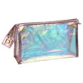 thumbnail image 1 of Unique Bargains Clear Makeup Bags Transparent Toiletry Bag Clear Zipper Makeup Pouch for Women for Women Pink, 1 of 7