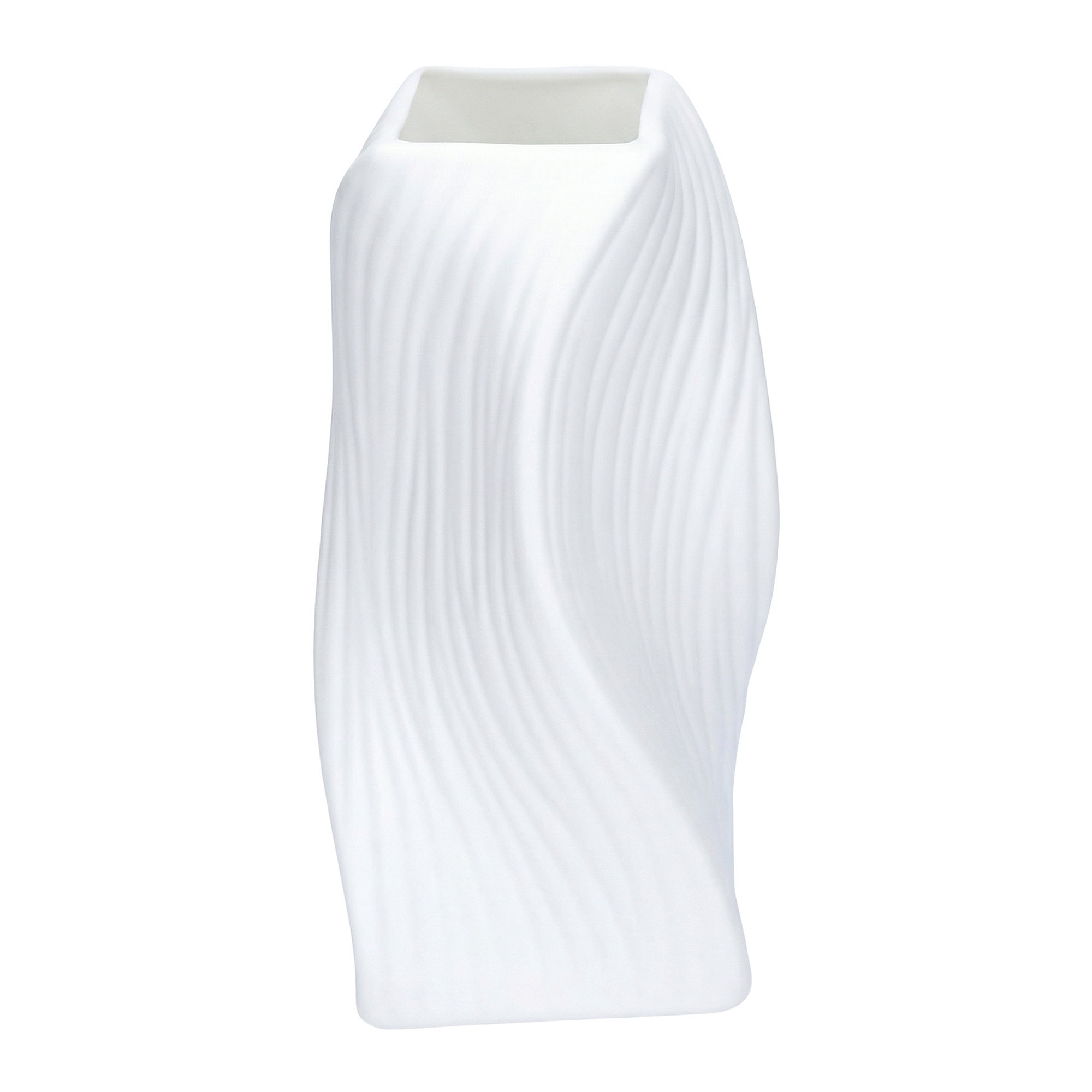 Unique Bargains Clear Plastic Bud Modern Flower Vase White 3.1" x 3.1" x 6.3"