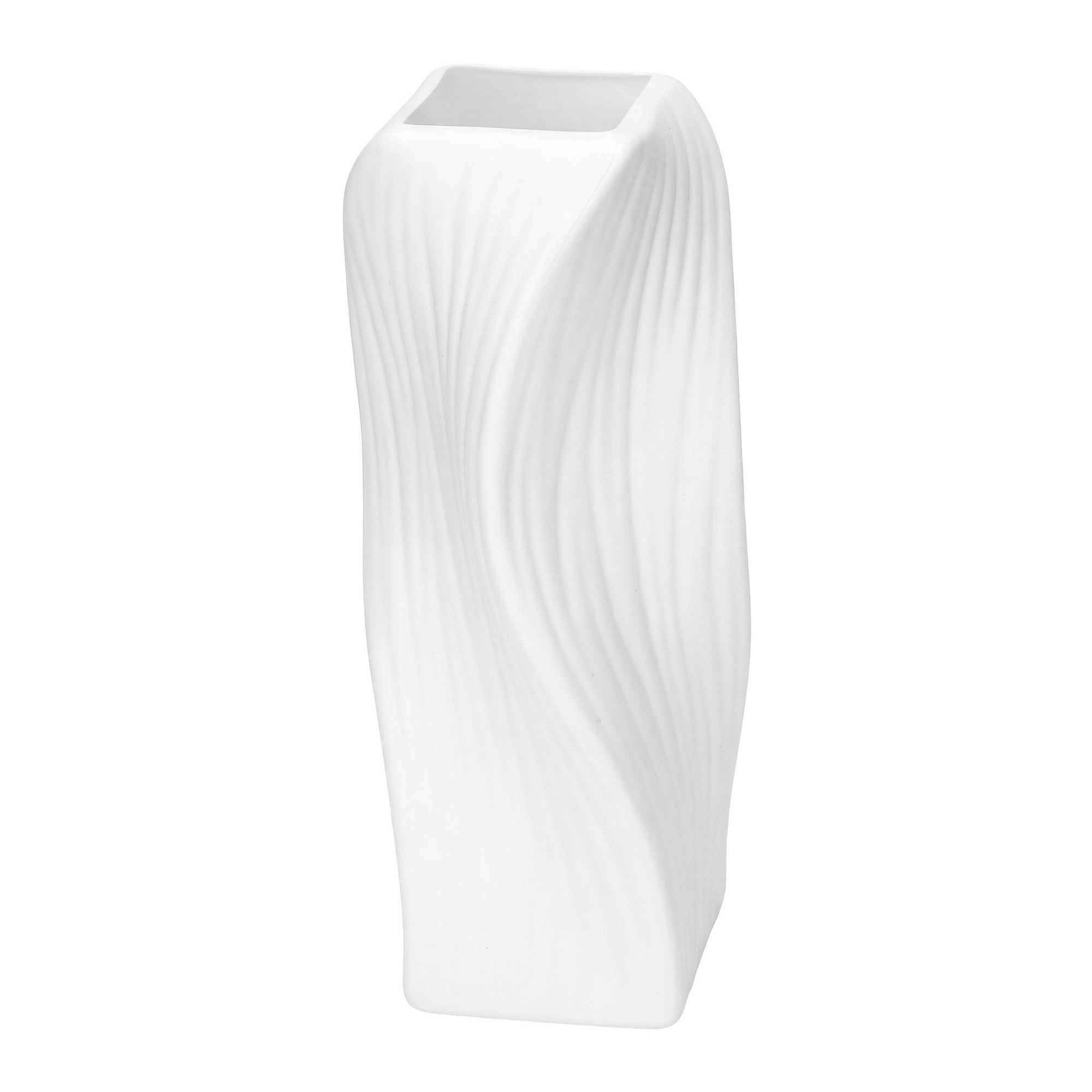 Unique Bargains Clear Plastic Bud Modern Flower Vase White 3.5" x 3.5" x 8.1"