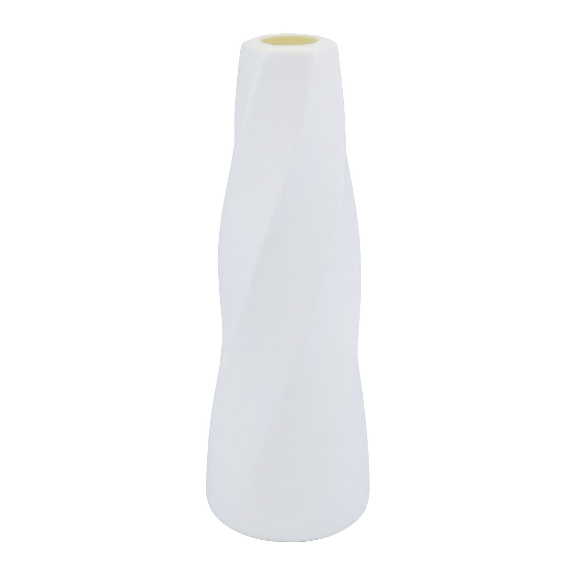 Unique Bargains Clear Plastic Bud Unbreakable Decorative Vase White 2.8"L x 2.8"W x 8.3"H
