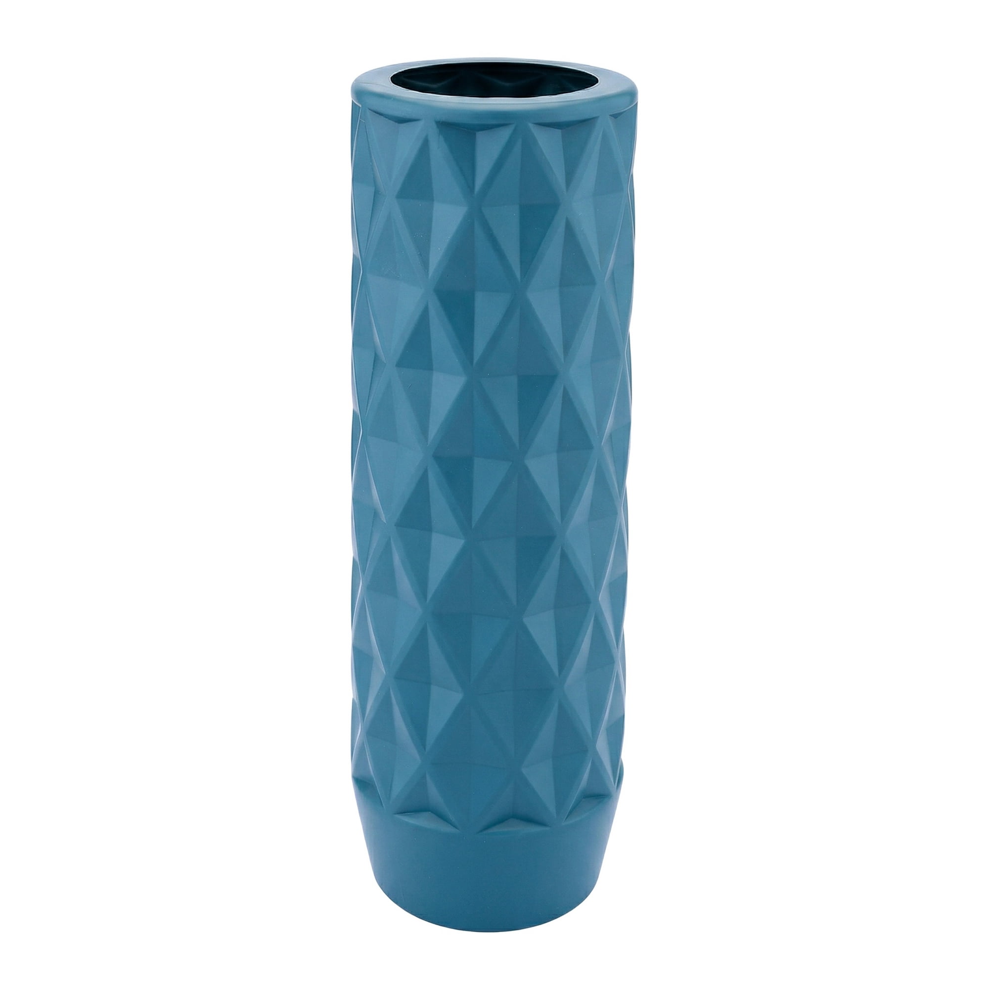 Unique Bargains Clear Plastic Cylinder Shatterproof Flower Vase Blue 3.5" x 3.5" x 11.8"