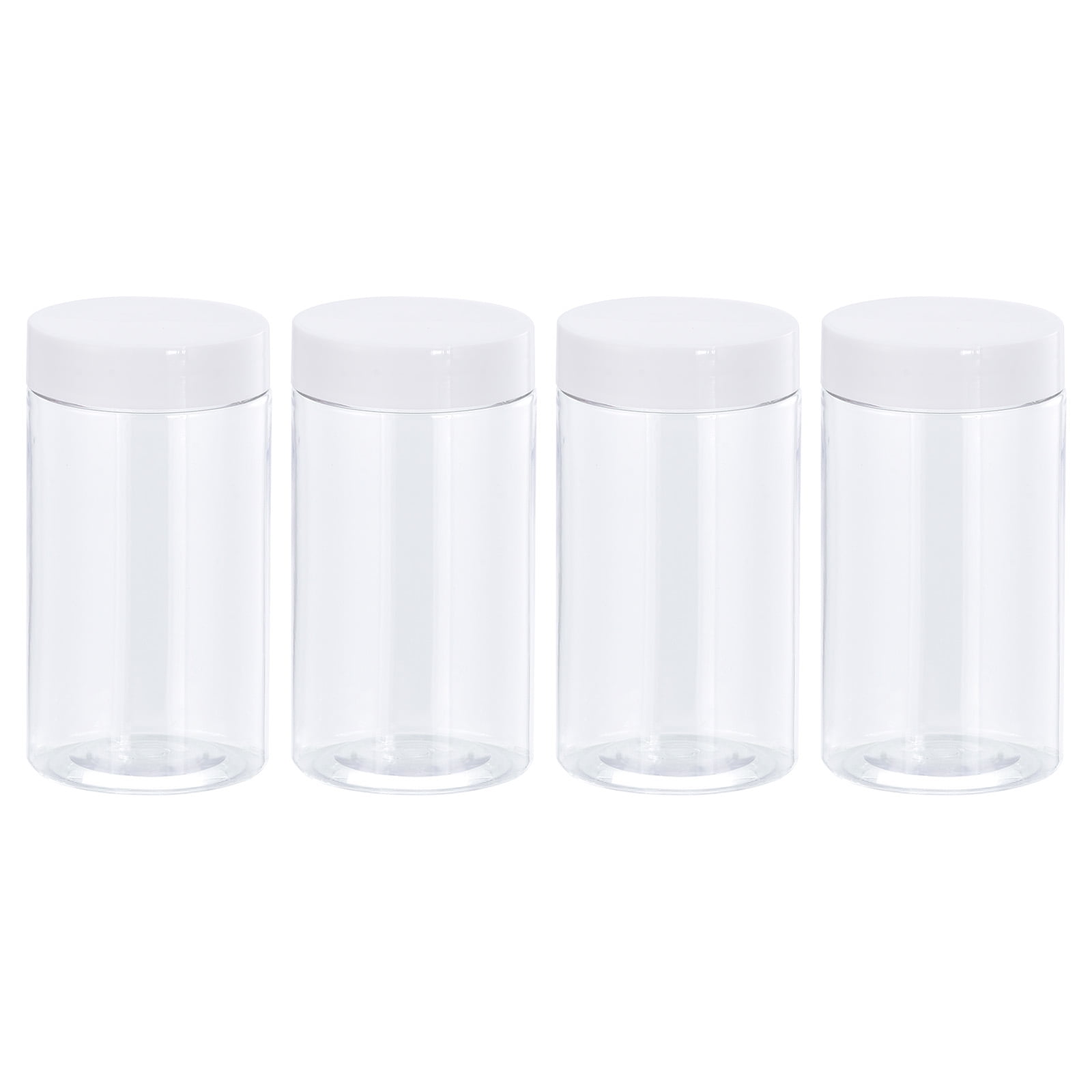 Unique Bargains Clear Plastic Jars with Screw Top Lid for Organizing 50mm x 97mm 4Pcs