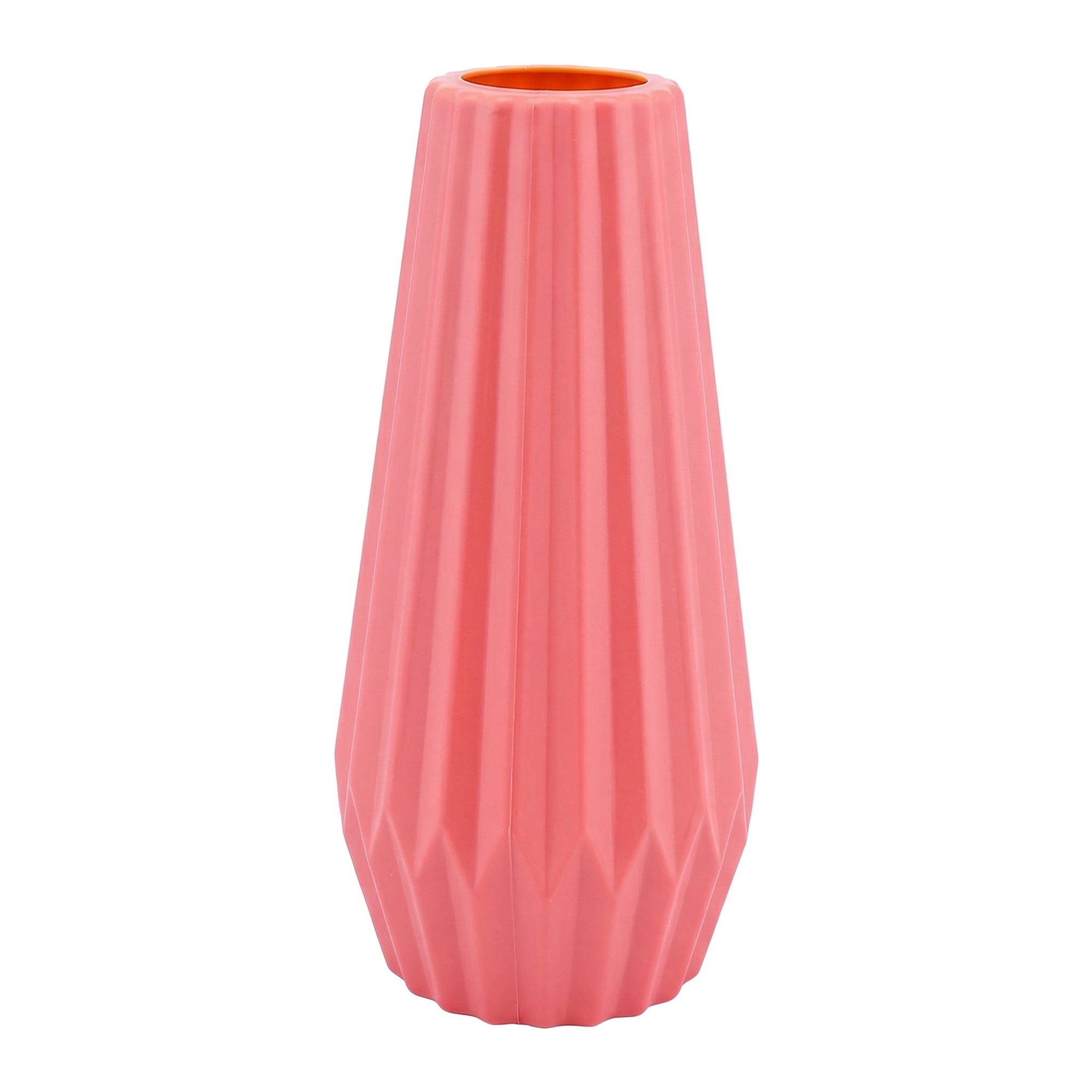 Unique Bargains Clear Plastic Tall Slim Bud Vase Pink 2.4" x 2.4" x 8.3"