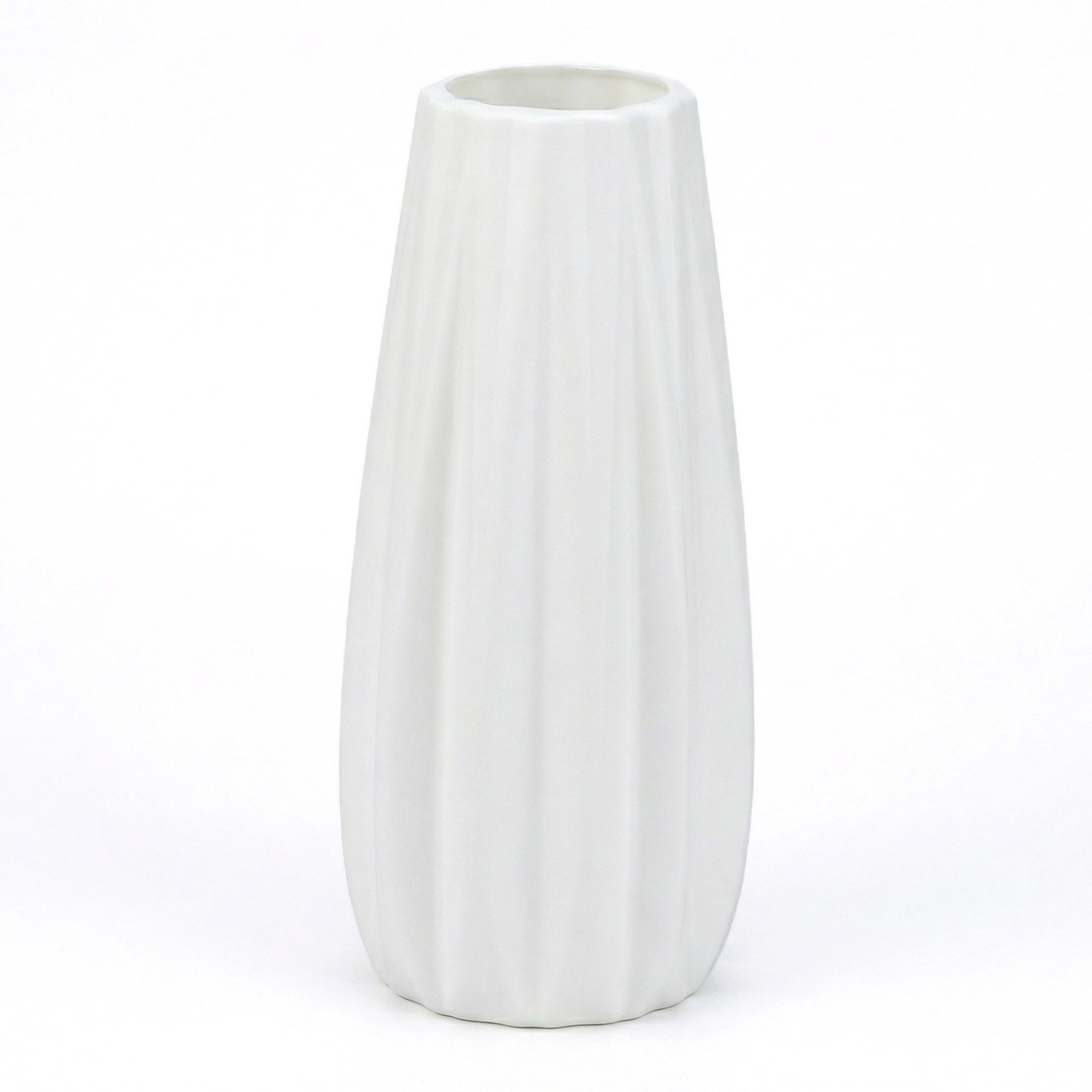 Unique Bargains Clear Plastic Wide Opening Small Bud Vase White 2.8" x 2.8" x 7.1"