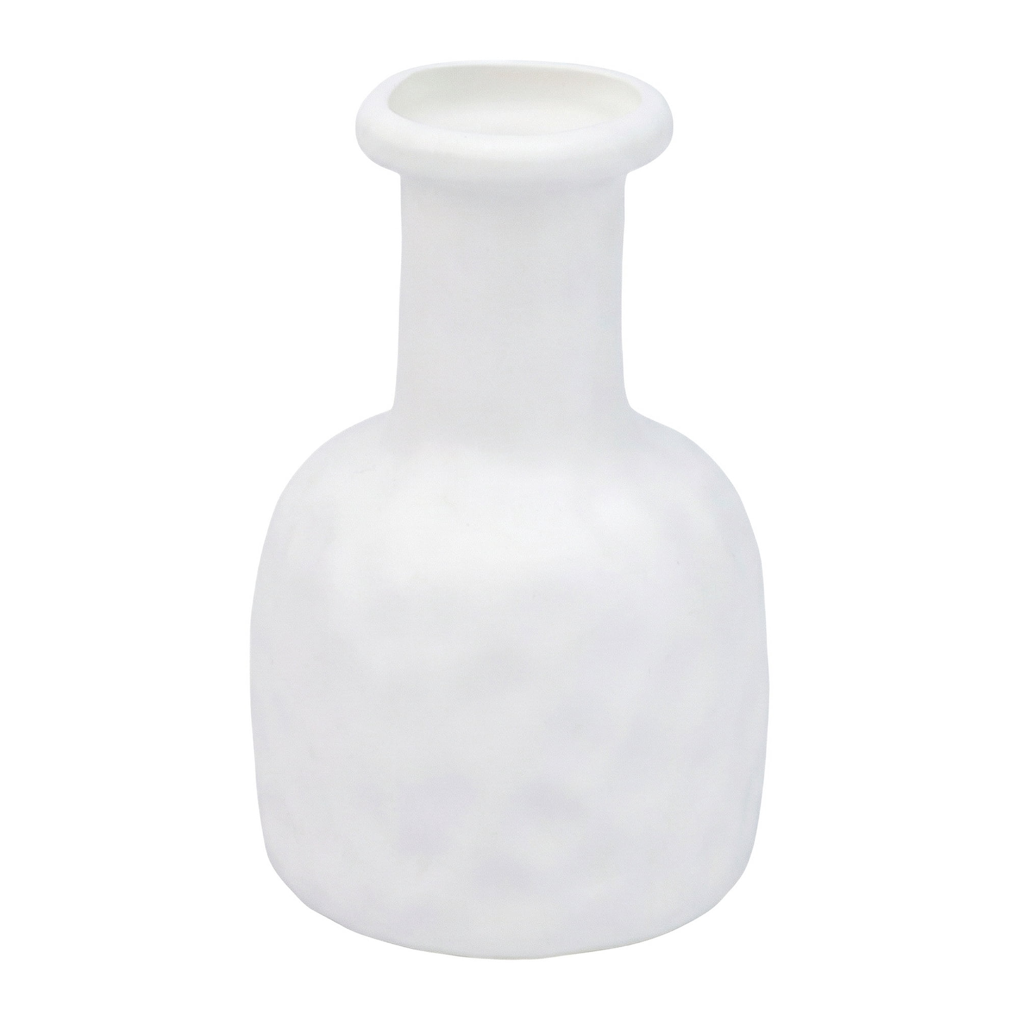 Unique Bargains Clear Plastic Wide Opening Small Bud Vase White 3.7" x 3.7" x 5.9"