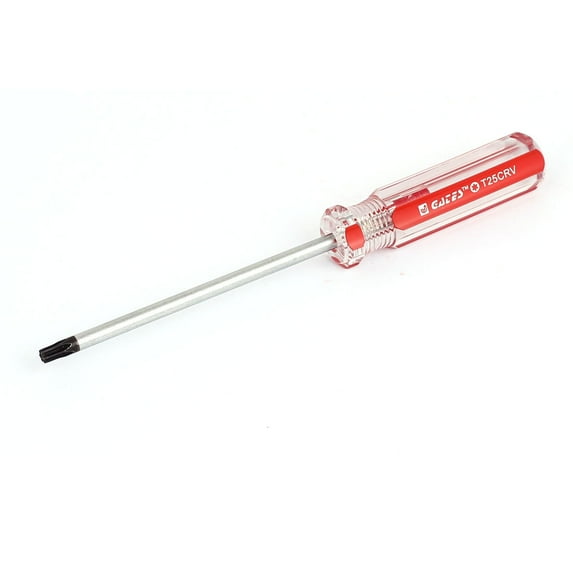Unique Bargains Clear Red Plastic Handle 4mm Tip T25 Magnetic Torx Security Screwdriver