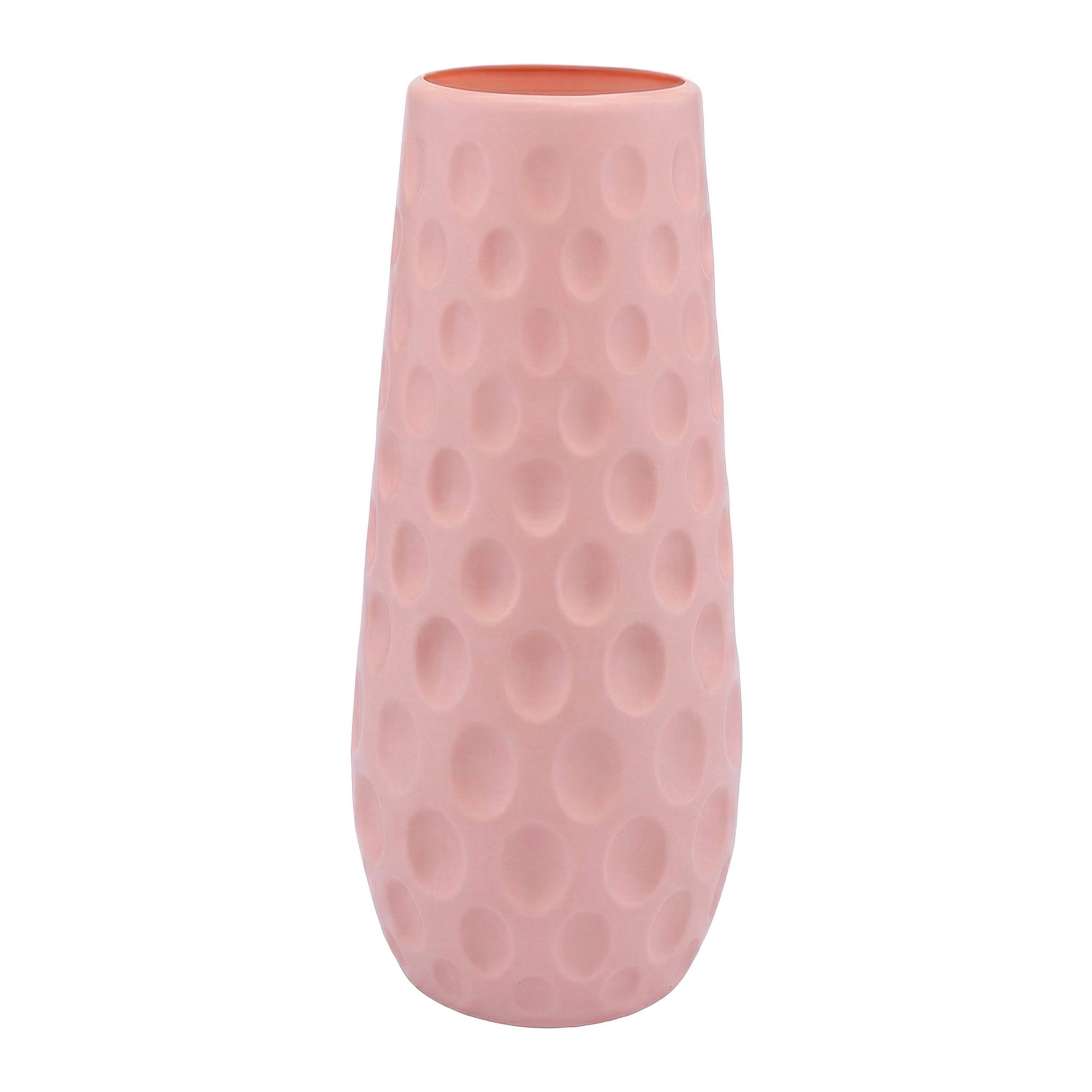 Unique Bargains Clear Tapered Plastic Vase Decorative Vase Pink 3.1" x 3.1" x 9.1"