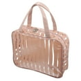 thumbnail image 1 of Unique Bargains Clear Toiletry Bag Transparent Makeup Bag Travel Zipper Cosmetic Organizer for Women 10.43" Light Brown, 1 of 7