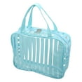 thumbnail image 1 of Unique Bargains Clear Toiletry Bag Transparent Makeup Bag Travel Zipper Cosmetic Organizer for Women 10.43"x3.15" Blue, 1 of 7