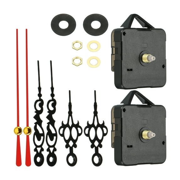 Unique Bargains Clock Mechanism Replacement, 2Set Quartz Clock Mechanism Battery Operated DIY Wall Clock Aluminium, 20029