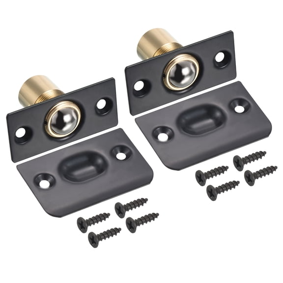 Unique Bargains Closet Door Ball Catch Ball Latch Adjustable Ball Catches Cabinet Door Beads Lock, Black 2 Pack