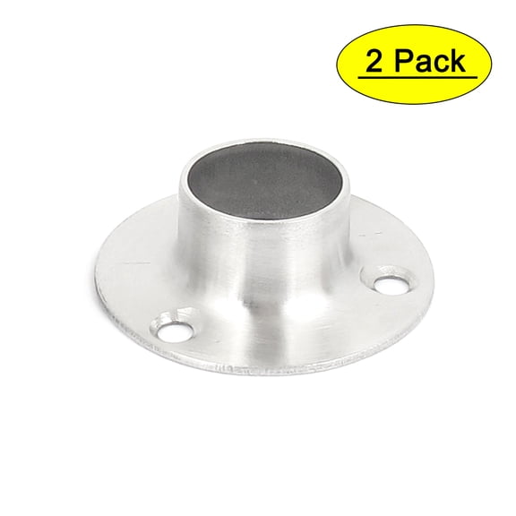 Unique Bargains Closet Hanging Rail Rod End Flange Support Bracket Socket 2pcs for 19mm Dia Pipe