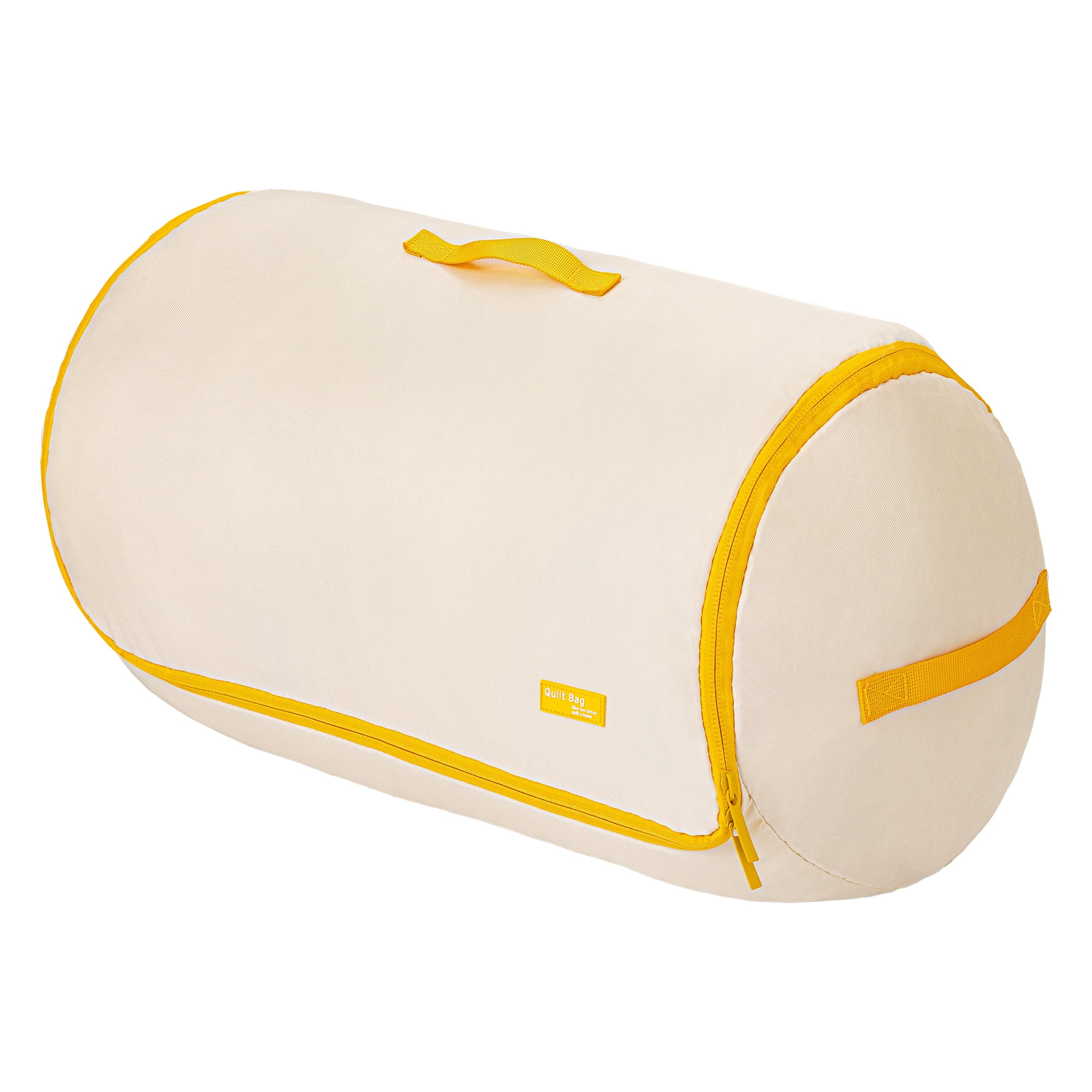 Unique Bargains Clothes Storage Expandable Cylinder Moving Bag Yellow 13.4"x13.4"x19.7"
