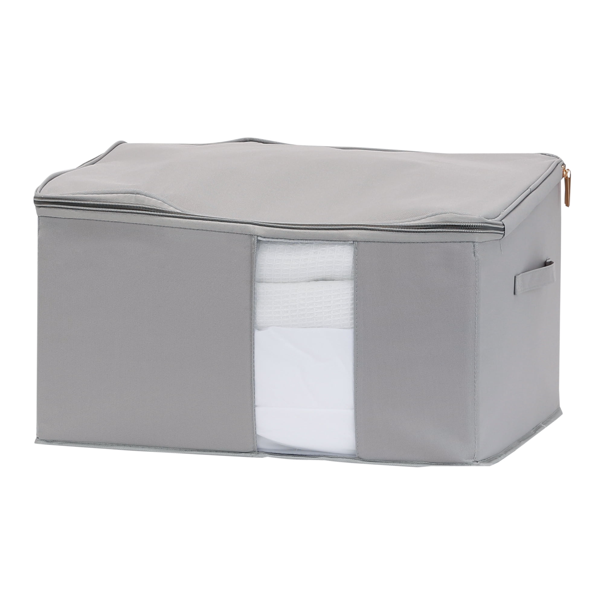 Unique Bargains Clothes Foldable Storage Bags for Closet Organizers Gray 14x11x7in