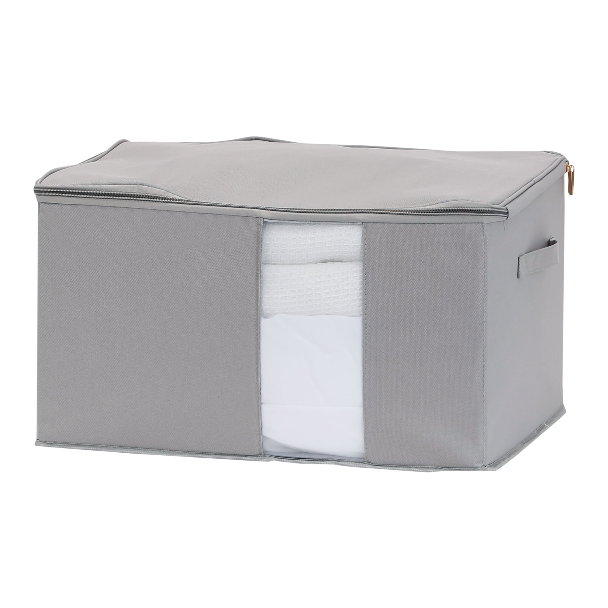 Unique Bargains Clothes Foldable Storage Bags for Closet Organizers Gray 17.5x14x10in