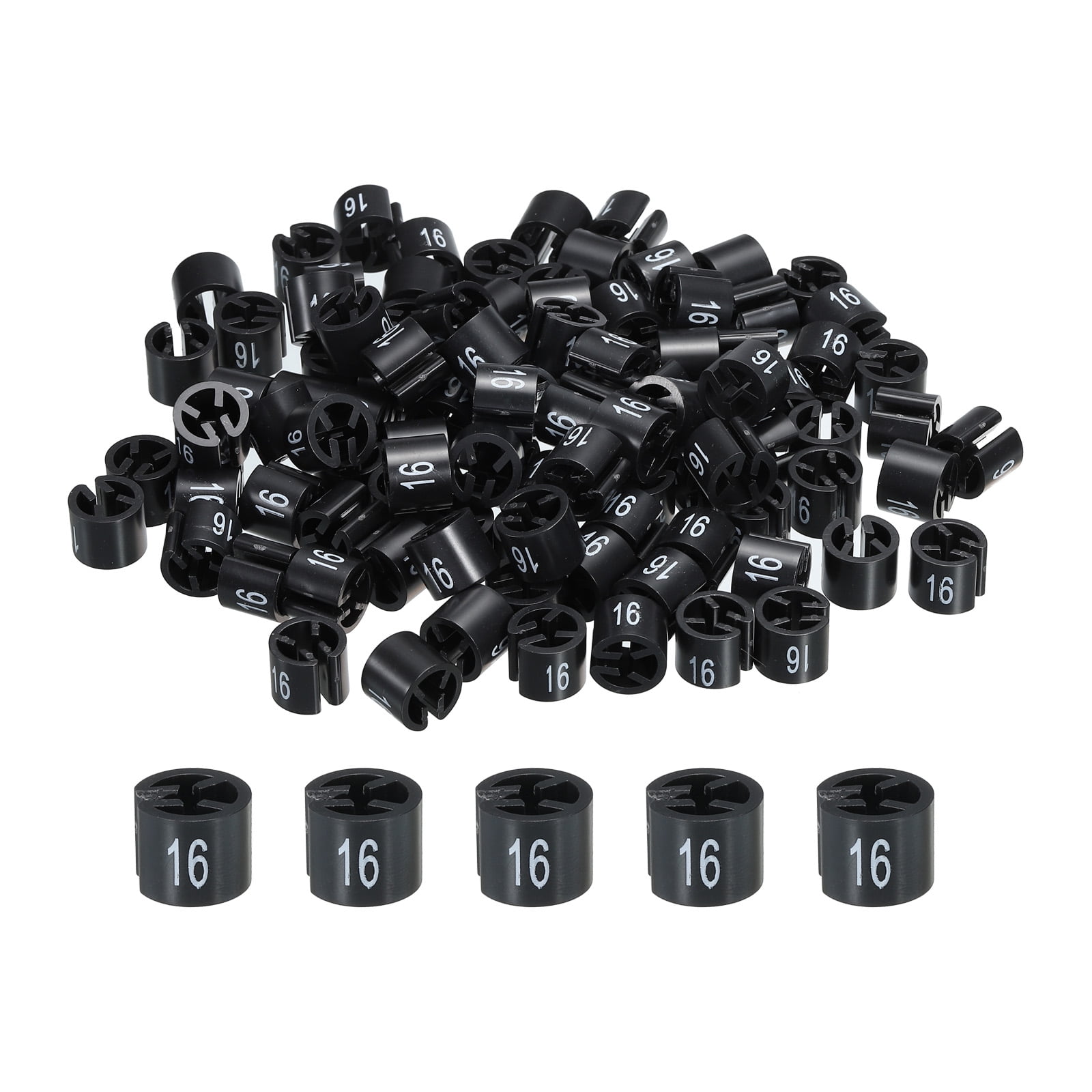 Unique Bargains Clothes Hanger Marker Colored Hanger Sizer Garment Markers Black Number 16
