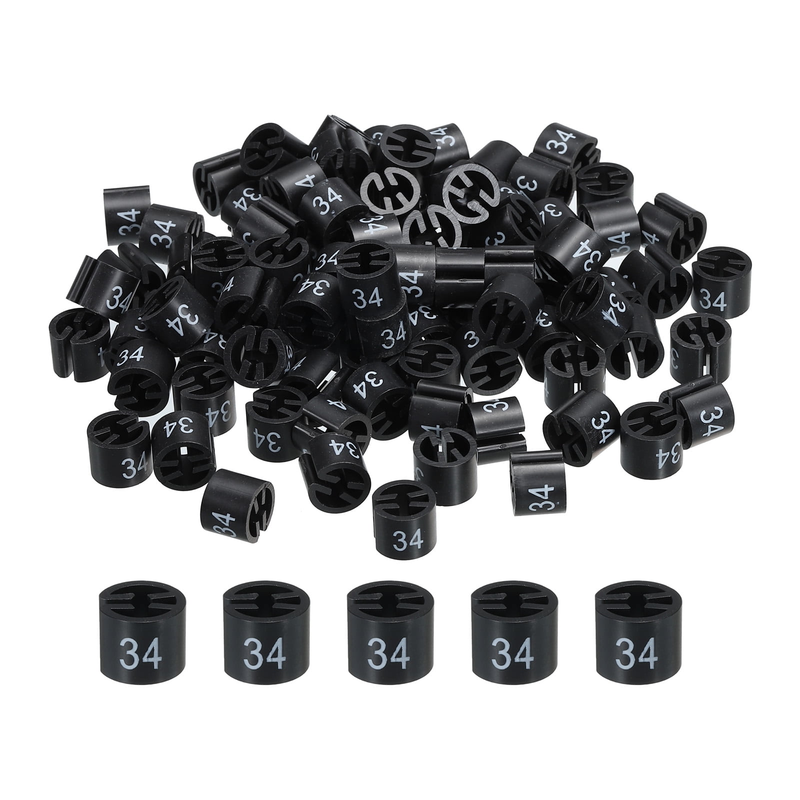 Unique Bargains Clothes Hanger Marker Colored Hanger Sizer Garment Markers Black Number 34