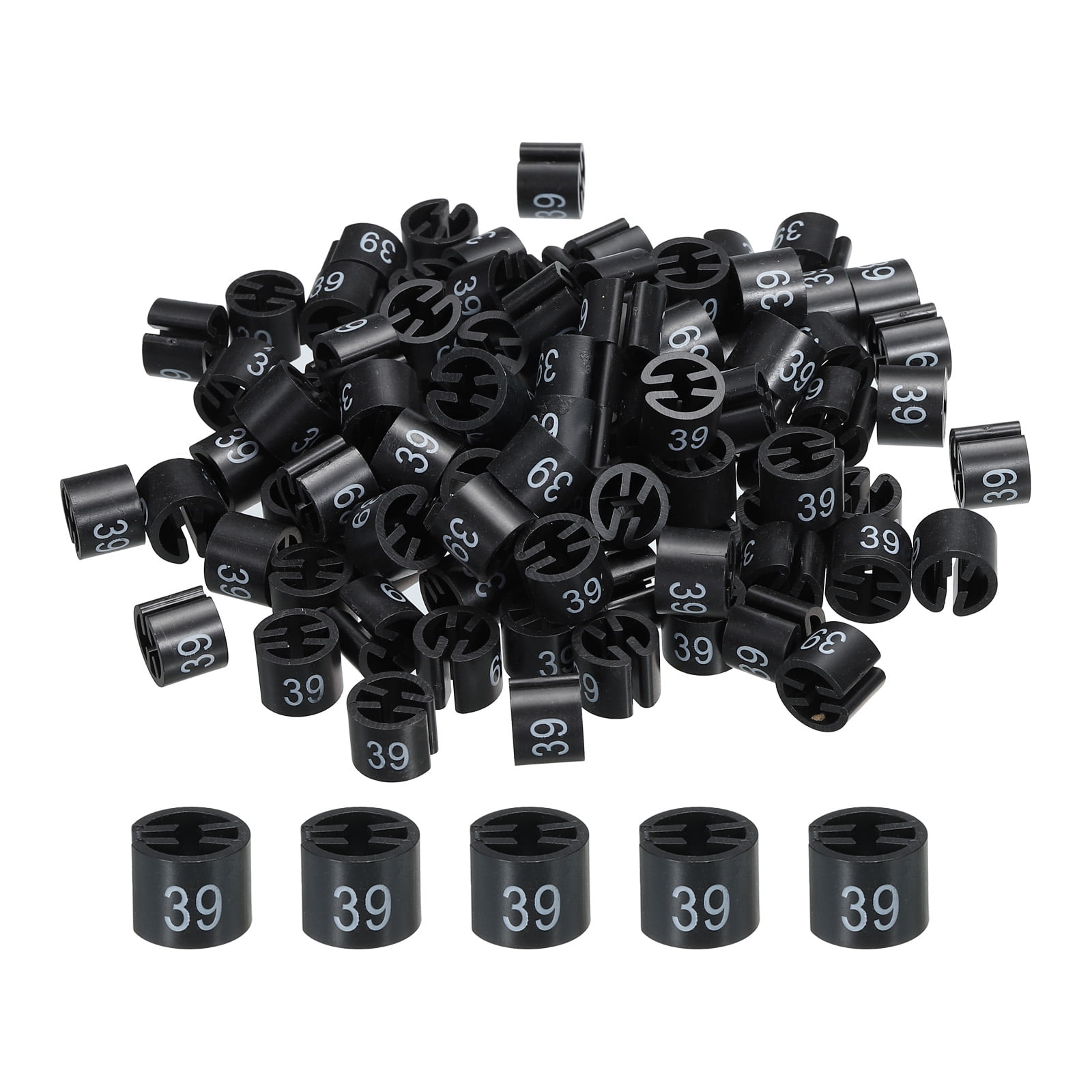 Unique Bargains Clothes Hanger Marker Colored Hanger Sizer Garment Markers Black Number 39