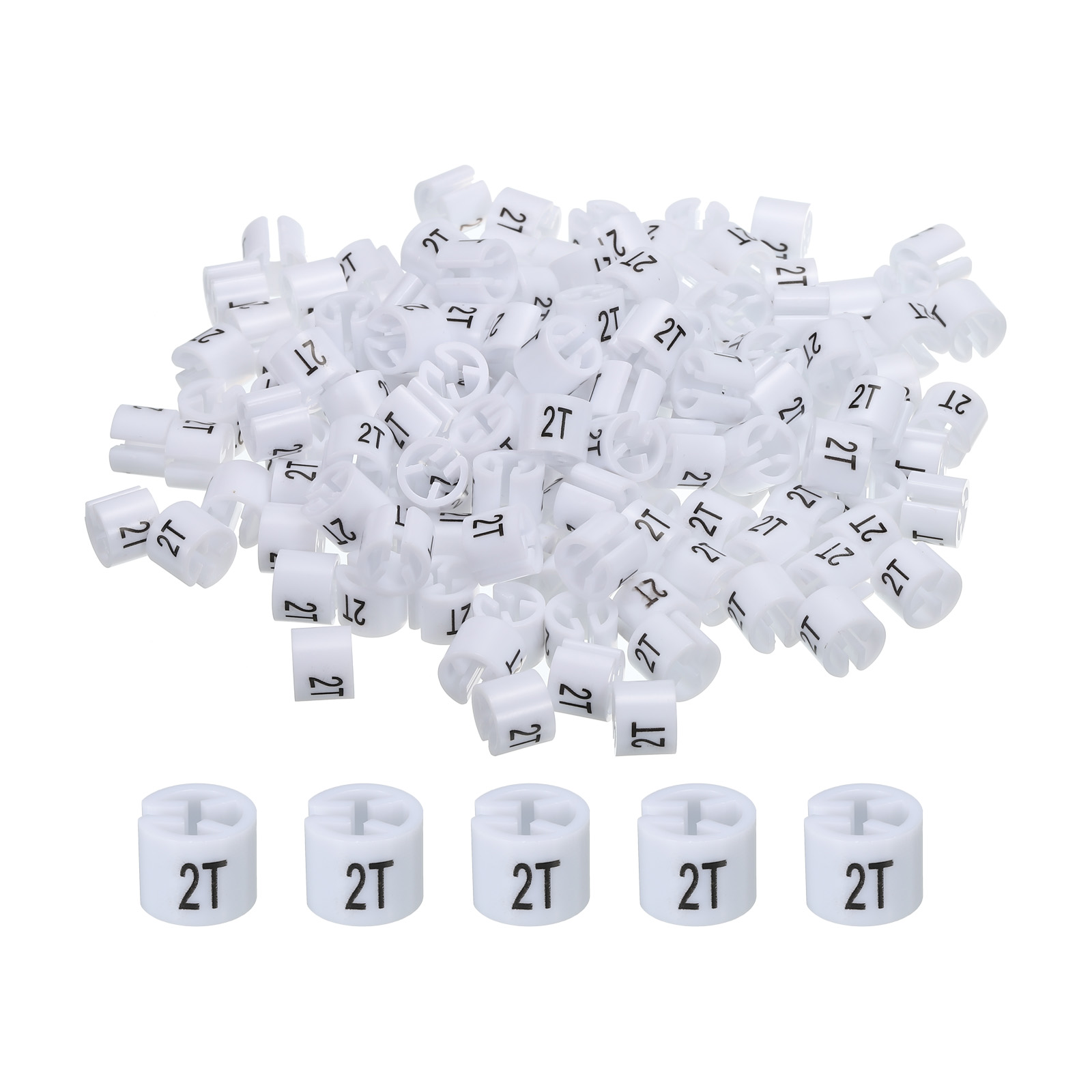 Unique Bargains Clothes Hanger Marker Colored Hanger Sizer Garment Markers Tag White 2T