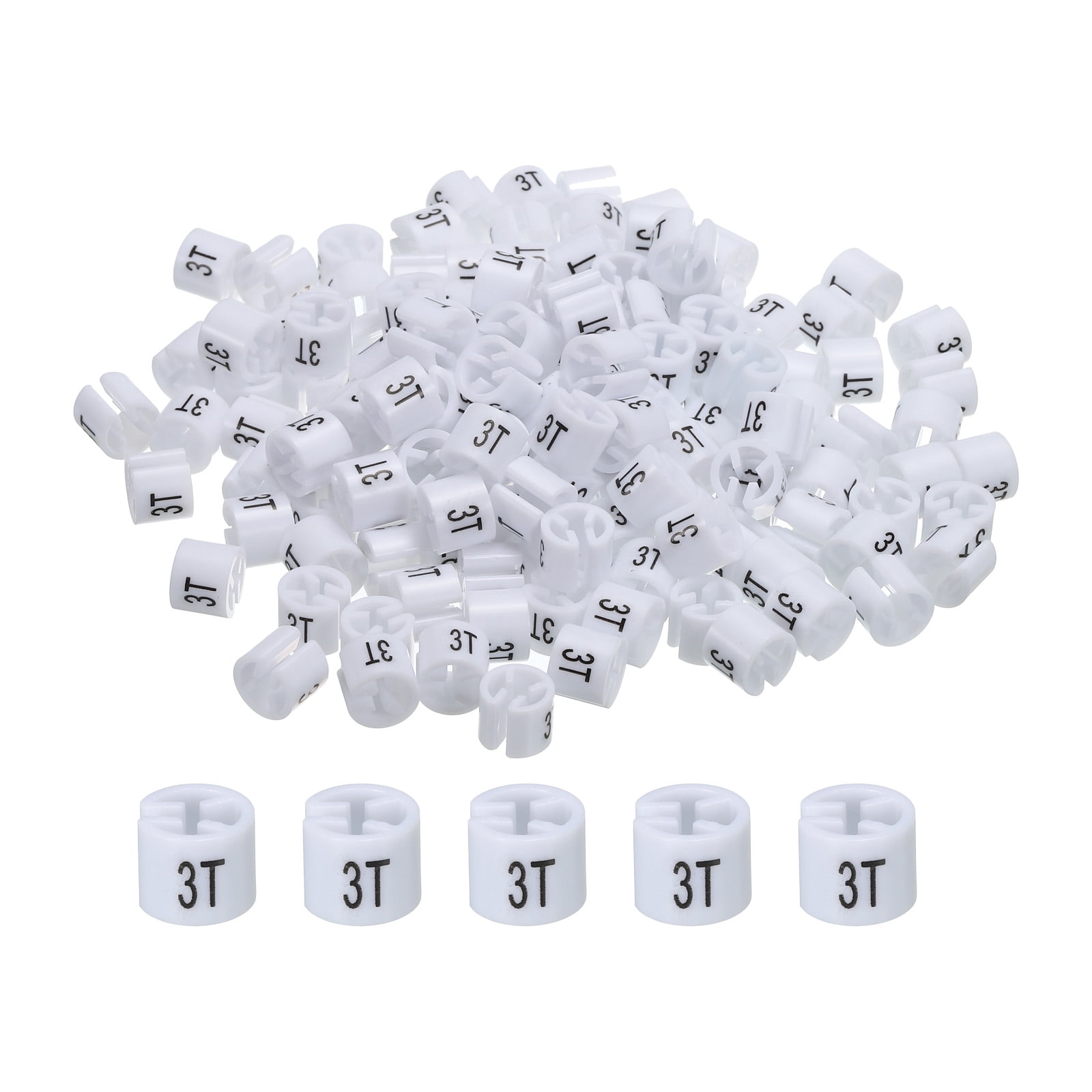 Unique Bargains Clothes Hanger Marker Colored Hanger Sizer Garment Markers Tag White 3T