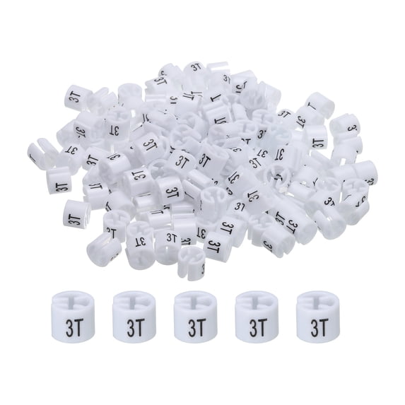 Unique Bargains Clothes Hanger Marker Colored Hanger Sizer Garment Markers Tag White 3T