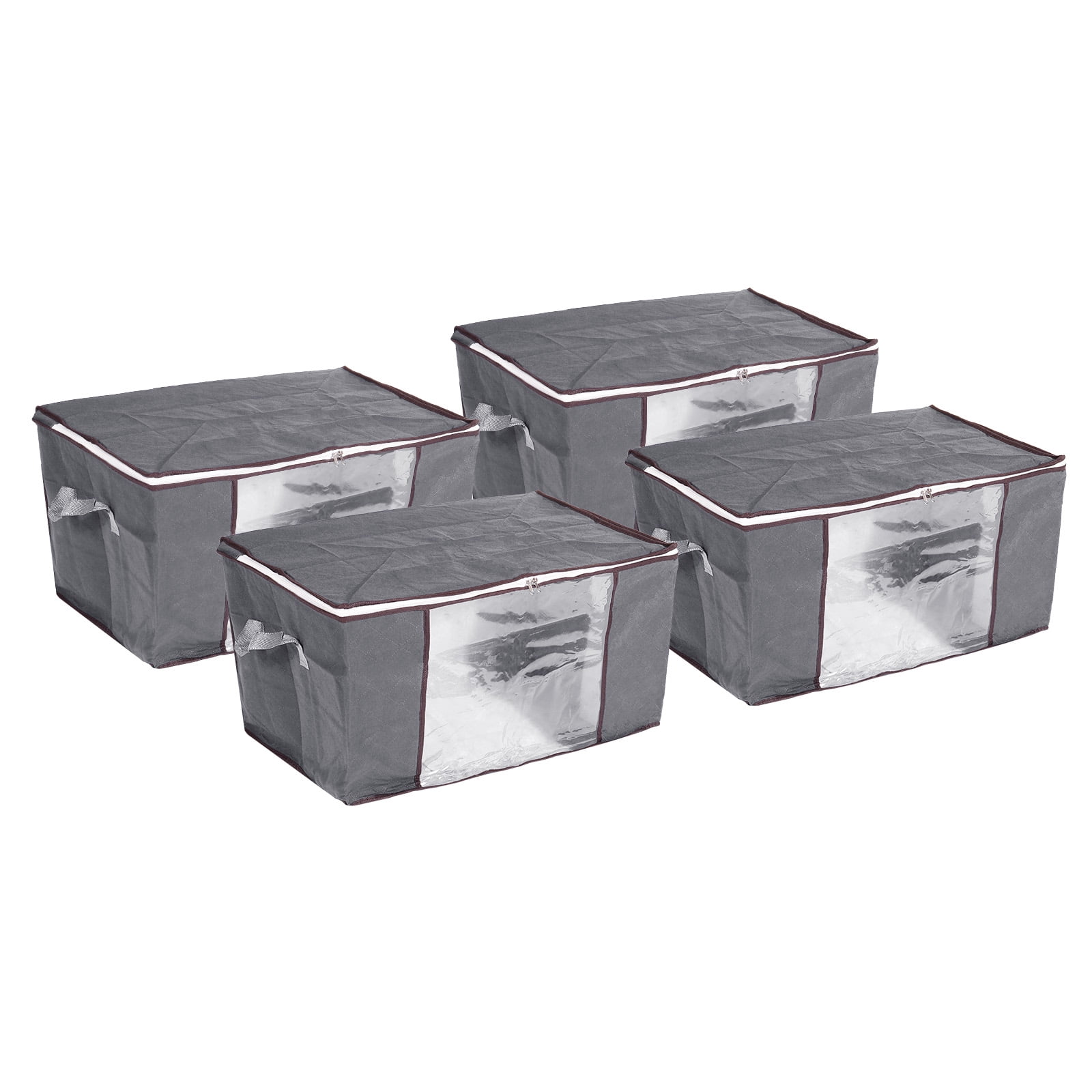 Unique Bargains Clothes Storage Bag with Reinforced Handles for Comforters Gray
