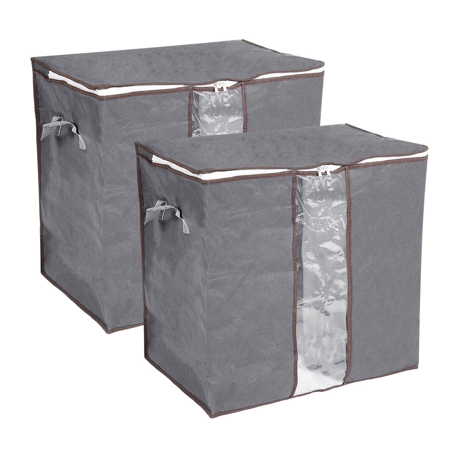 Unique Bargains Clothes Storage Bags Closet Organizers Storage Bins for Bedding Gray