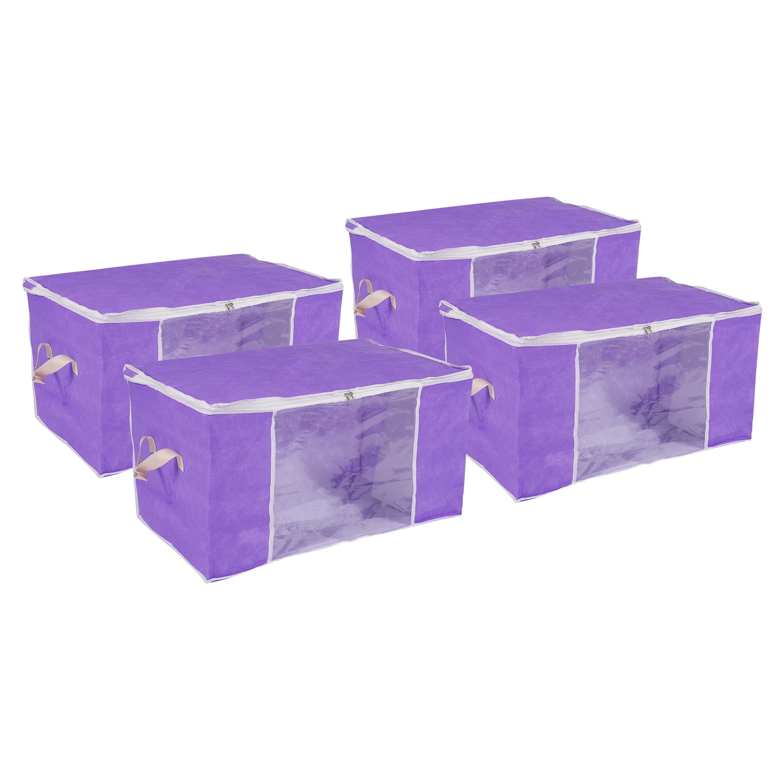 Unique Bargains Clothes Storage Bag with Reinforced Handles for Comforters Purple