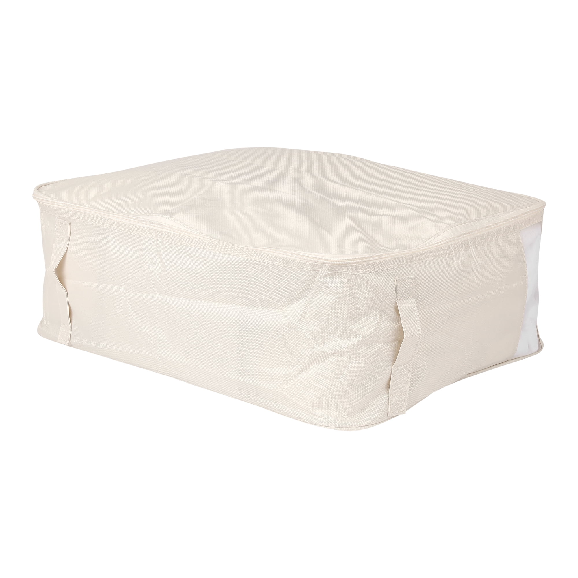 Unique Bargains Clothes Storage Bags for Closet Organizers w Handles Beige 21x16.5x8in