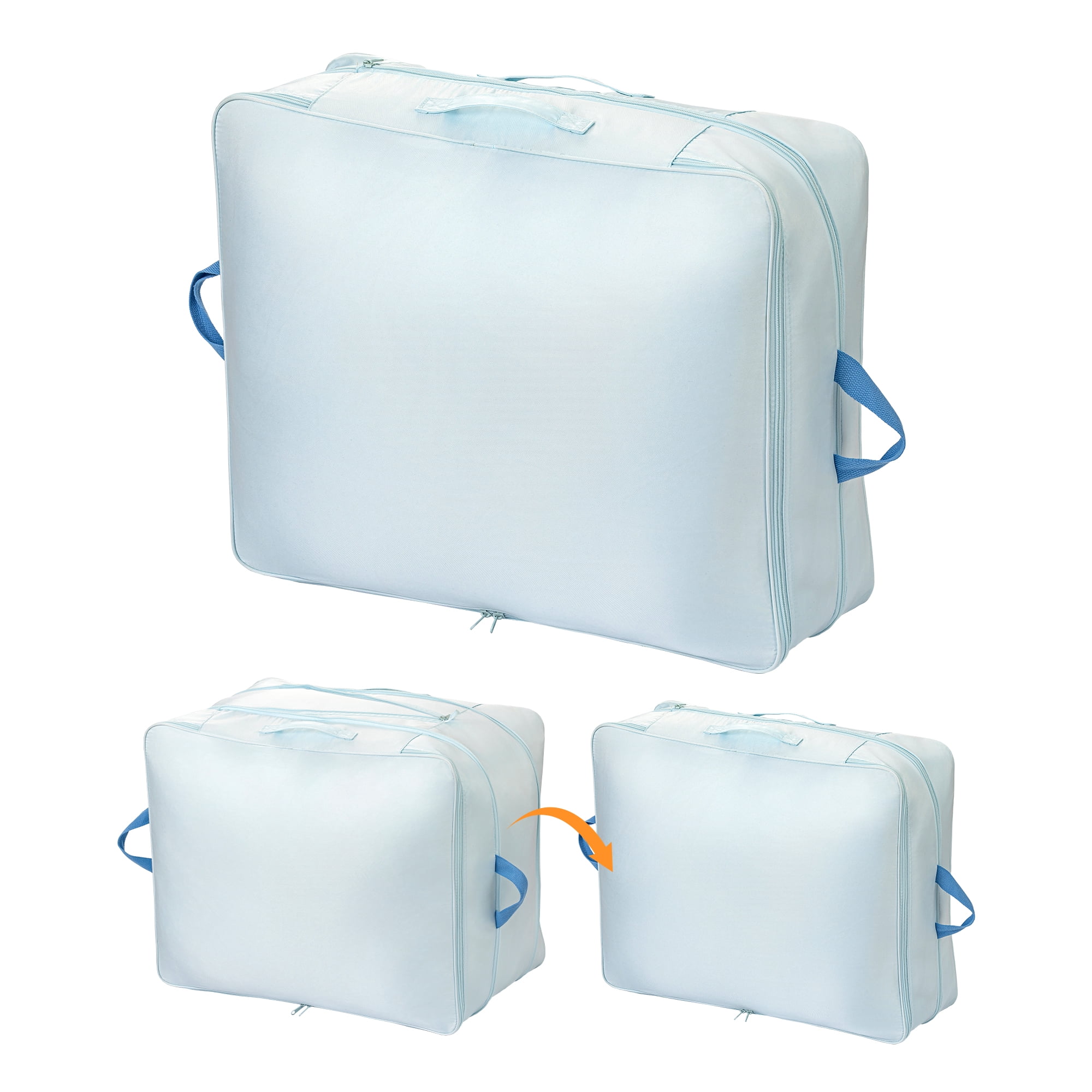 Unique Bargains Clothes Storage Bags for Organizing Bedroom Light Blue 19.7"x15.7"x11.8"