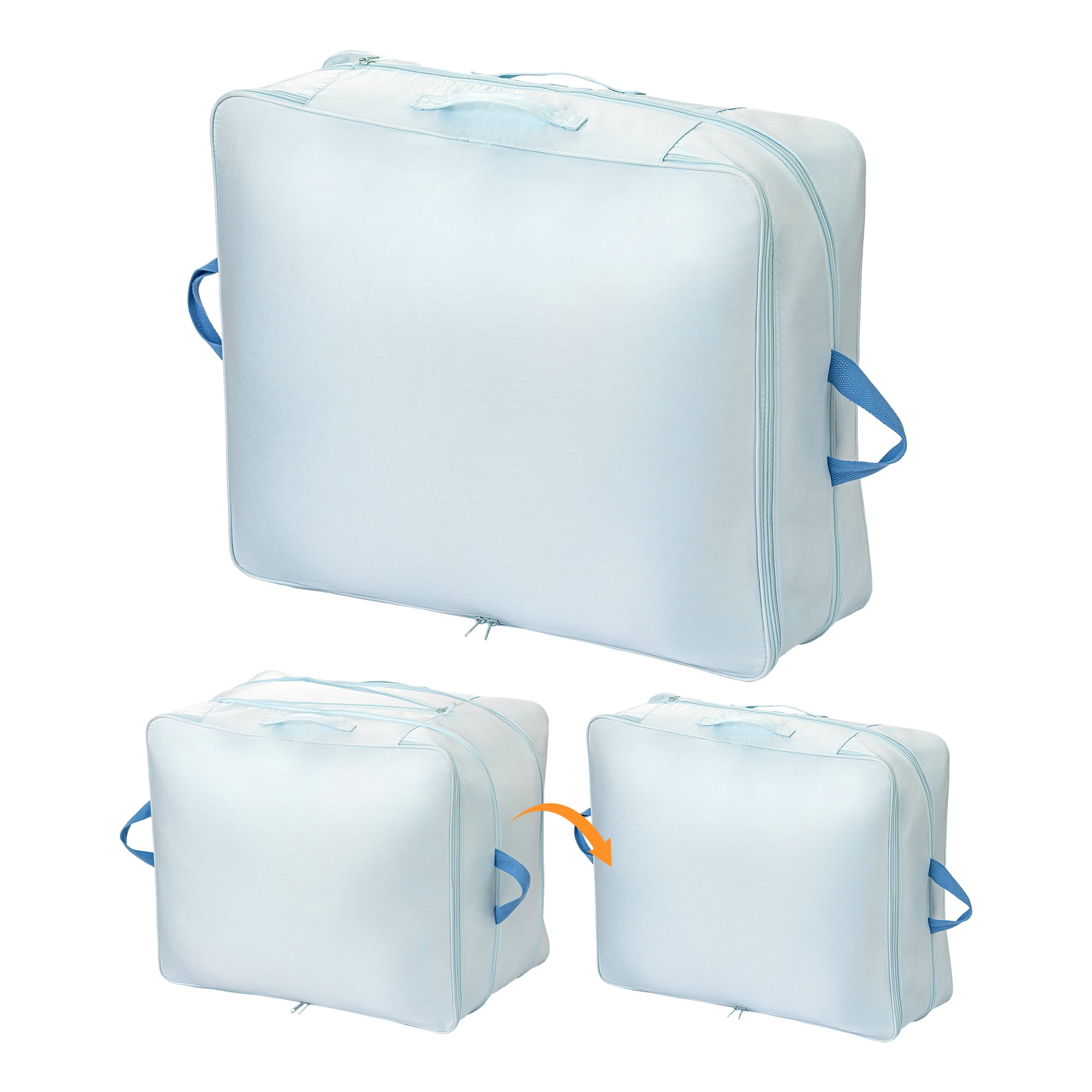Unique Bargains Clothes Storage Bags for Organizing Bedroom Light Blue 23.6"x19.7"x15.7"
