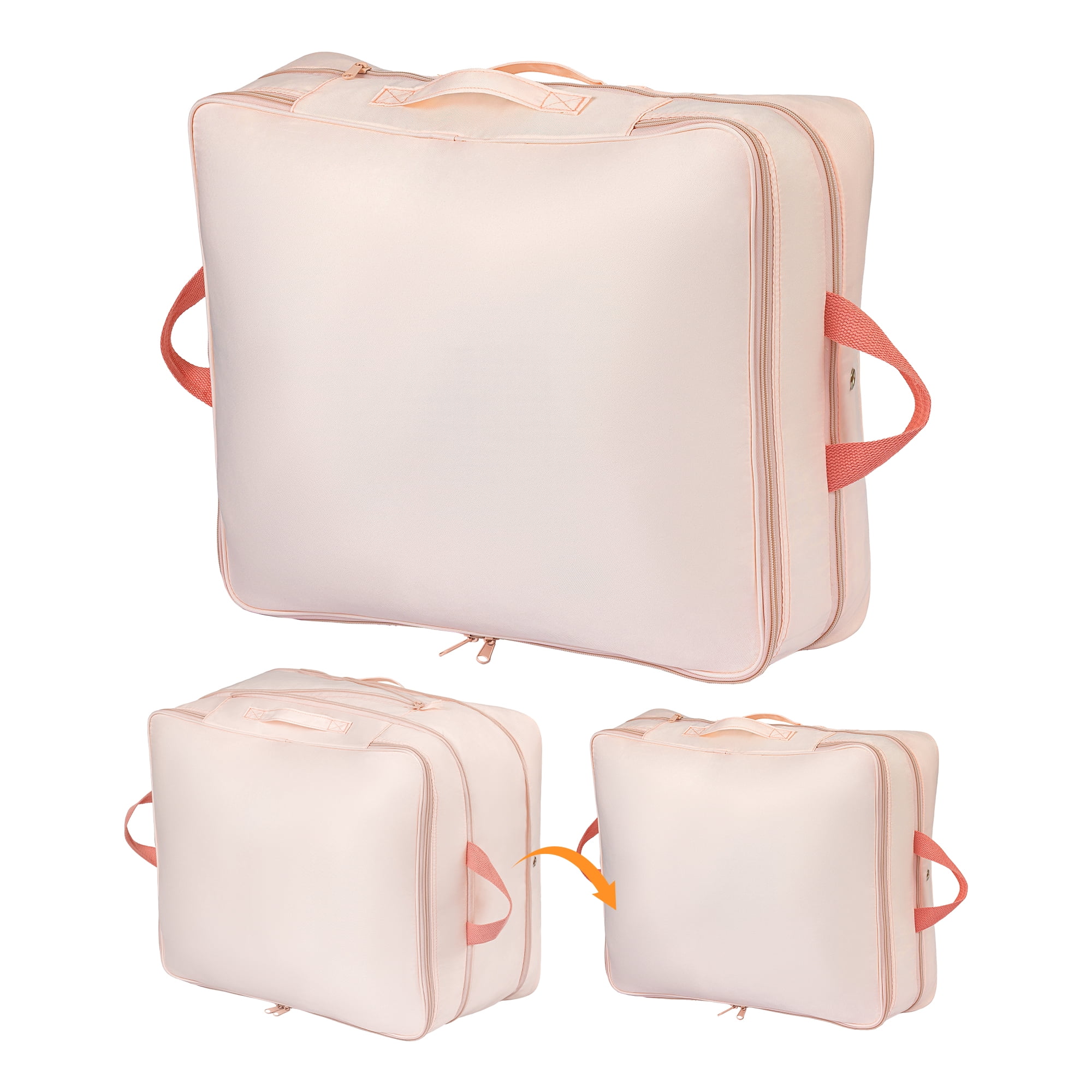 Unique Bargains Clothes Storage Bags for Organizing Bedroom Light Pink 19.7"x15.7"x11.8"