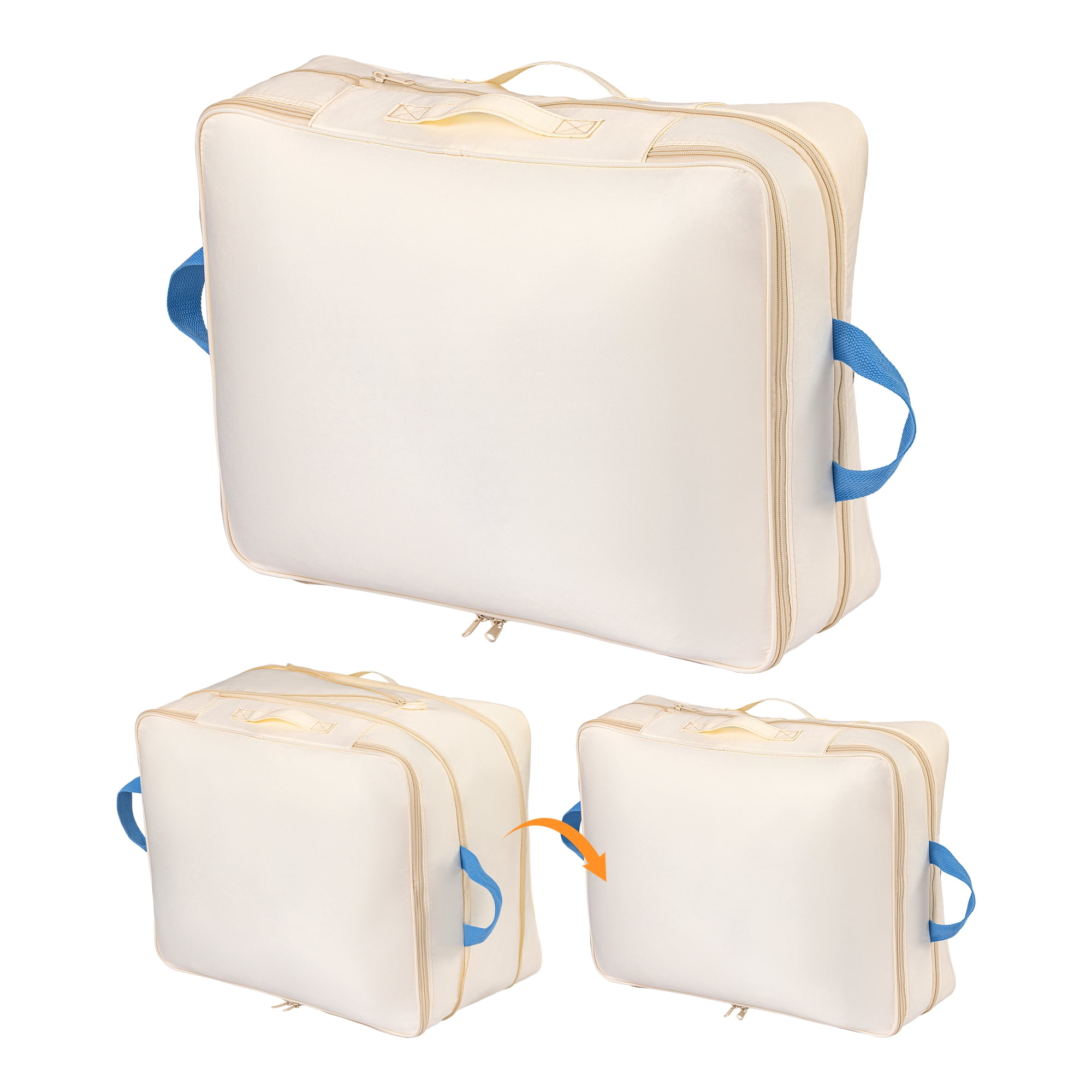 Unique Bargains Clothes Storage Bags for Organizing Bedroom White 19.7"x15.7"x11.8"