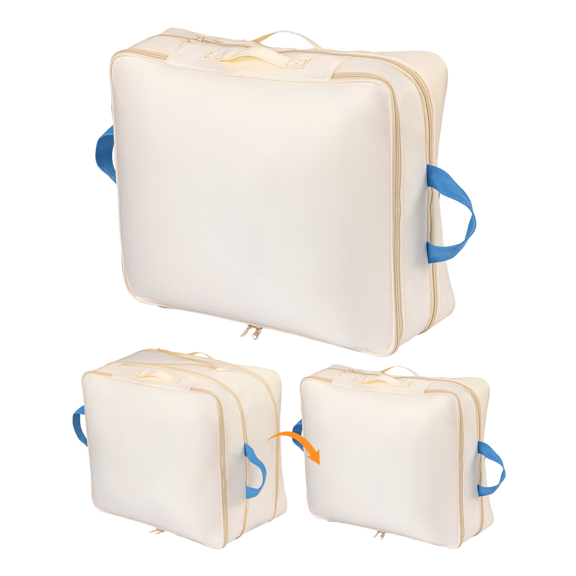 Unique Bargains Clothes Storage Bags for Organizing Bedroom White 23.6"x19.7"x15.7"