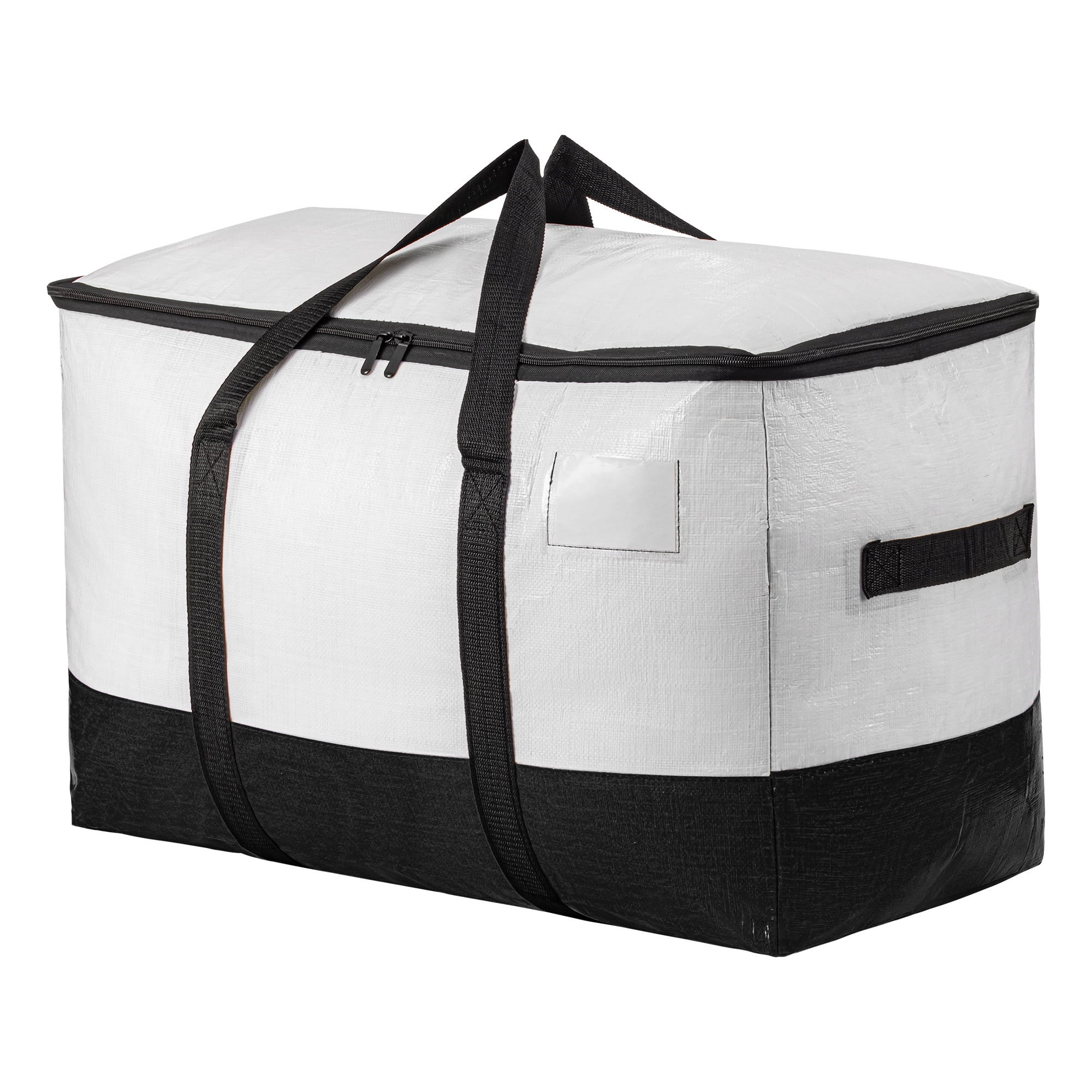 Clothes Storage Foldable Moving Bags for Organizing Clothing White Black 1Pcs