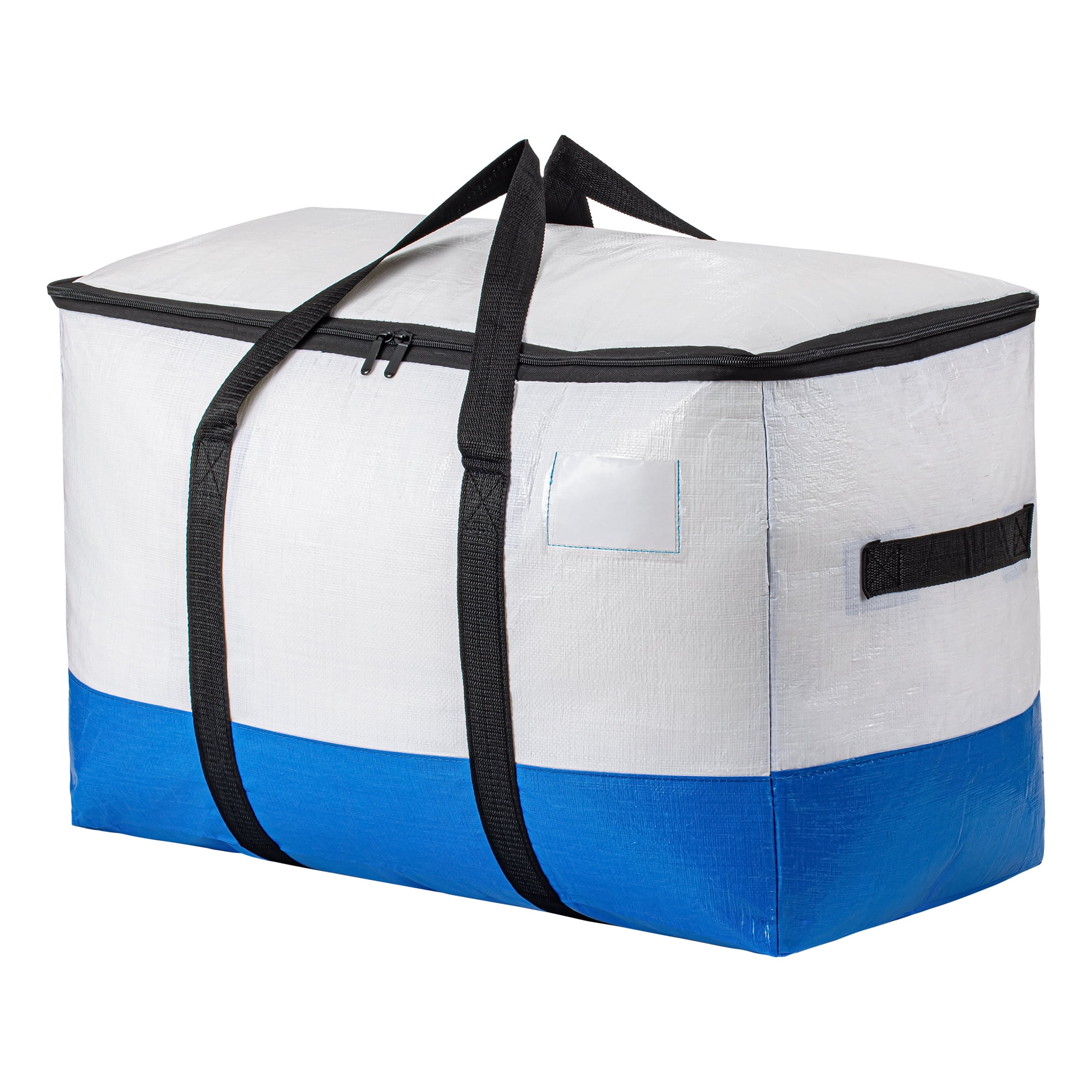 Clothes Storage Foldable Moving Bags for Organizing Clothing White Blue 4Pcs